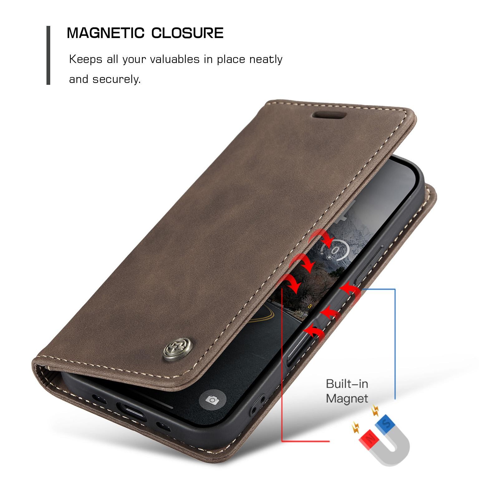 CaseMe 013 iPhone 17 Air Retro Leather Θήκη Βιβλίο - Coffee
