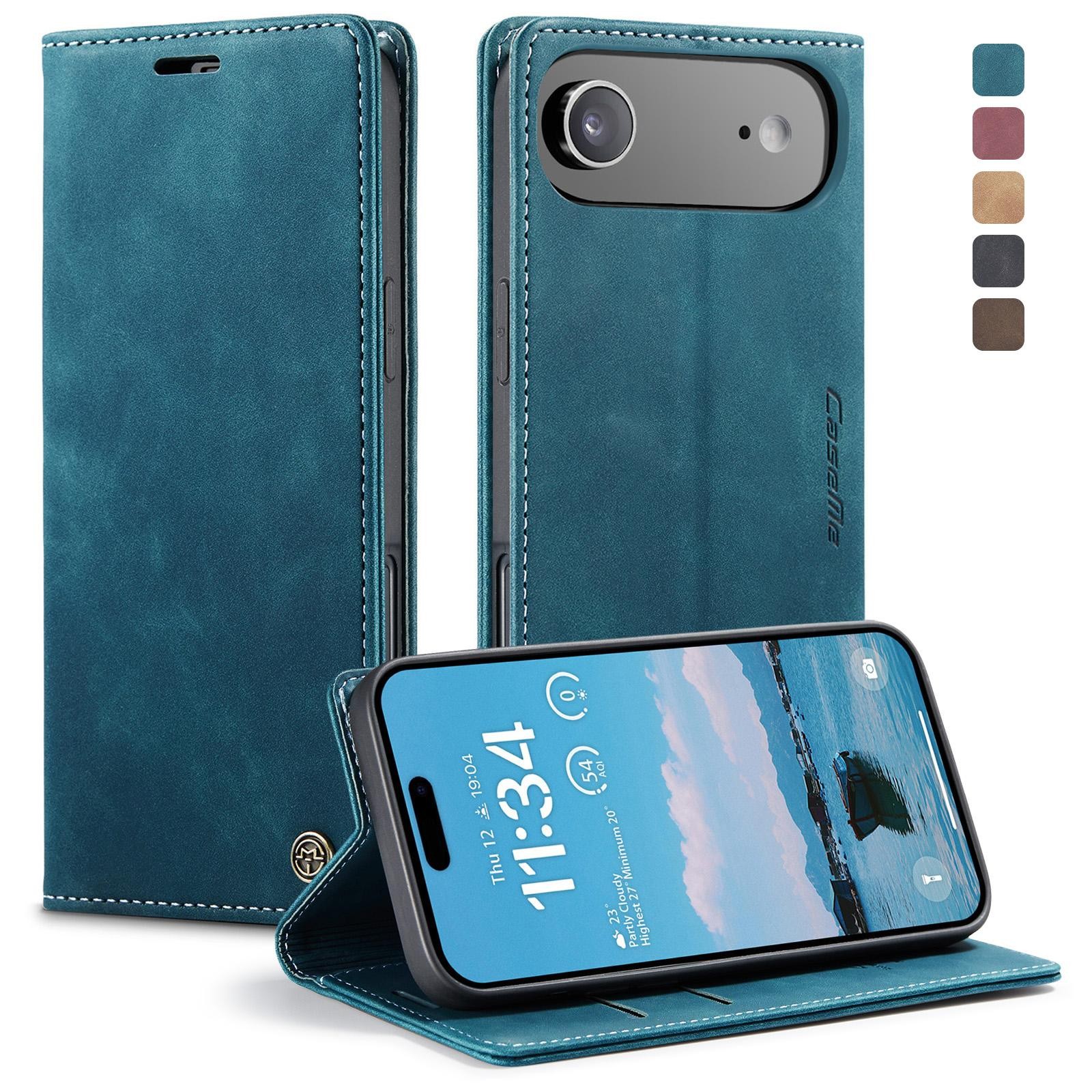 CaseMe 013 iPhone 17 Air Retro Leather Θήκη Βιβλίο -Blue