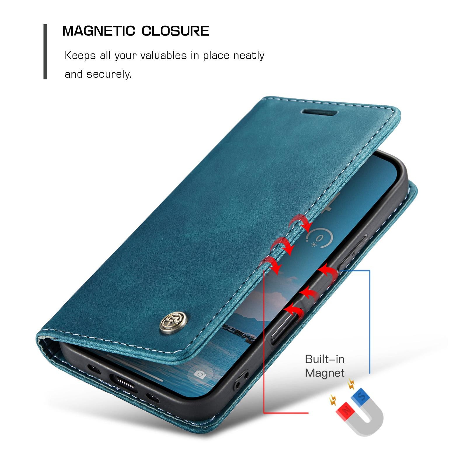 CaseMe 013 iPhone 17 Air Retro Leather Θήκη Βιβλίο -Blue