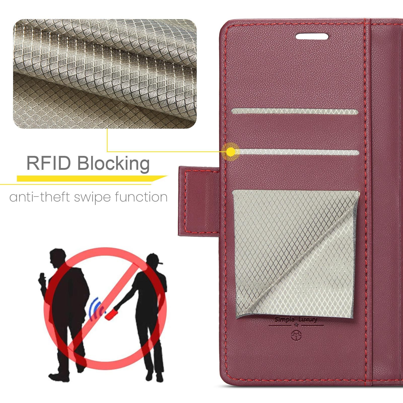 CaseMe 023 iPhone 17 Air RFID Θήκη Πορτοφόλι Δερμάτινη – Red