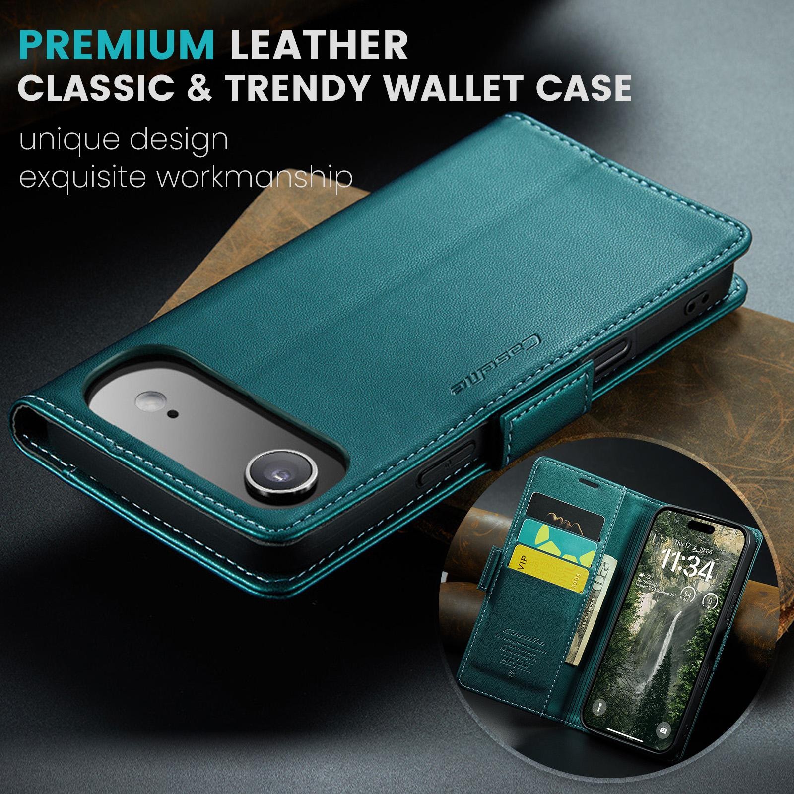 CaseMe 023 iPhone 17 Air RFID Θήκη Πορτοφόλι Δερμάτινη –Green
