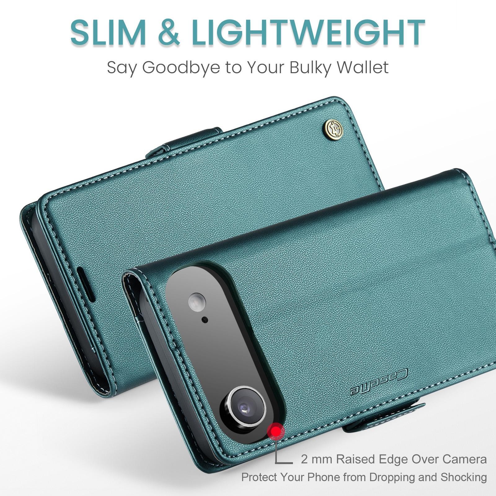 CaseMe 023 iPhone 17 Air RFID Θήκη Πορτοφόλι Δερμάτινη –Green