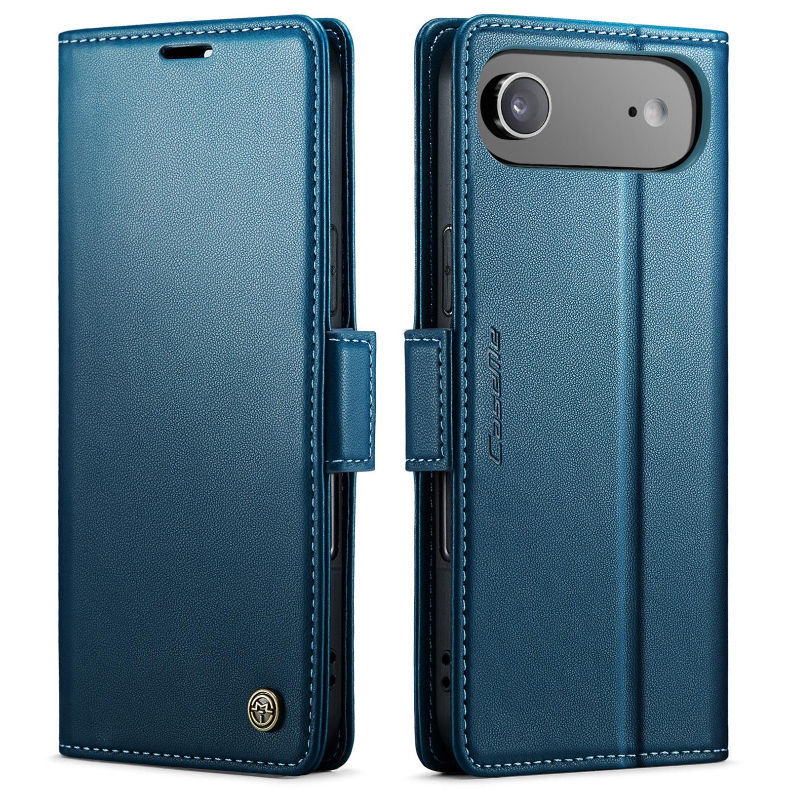CaseMe 023 iPhone 17 Air RFID Θήκη Πορτοφόλι Δερμάτινη –Blue