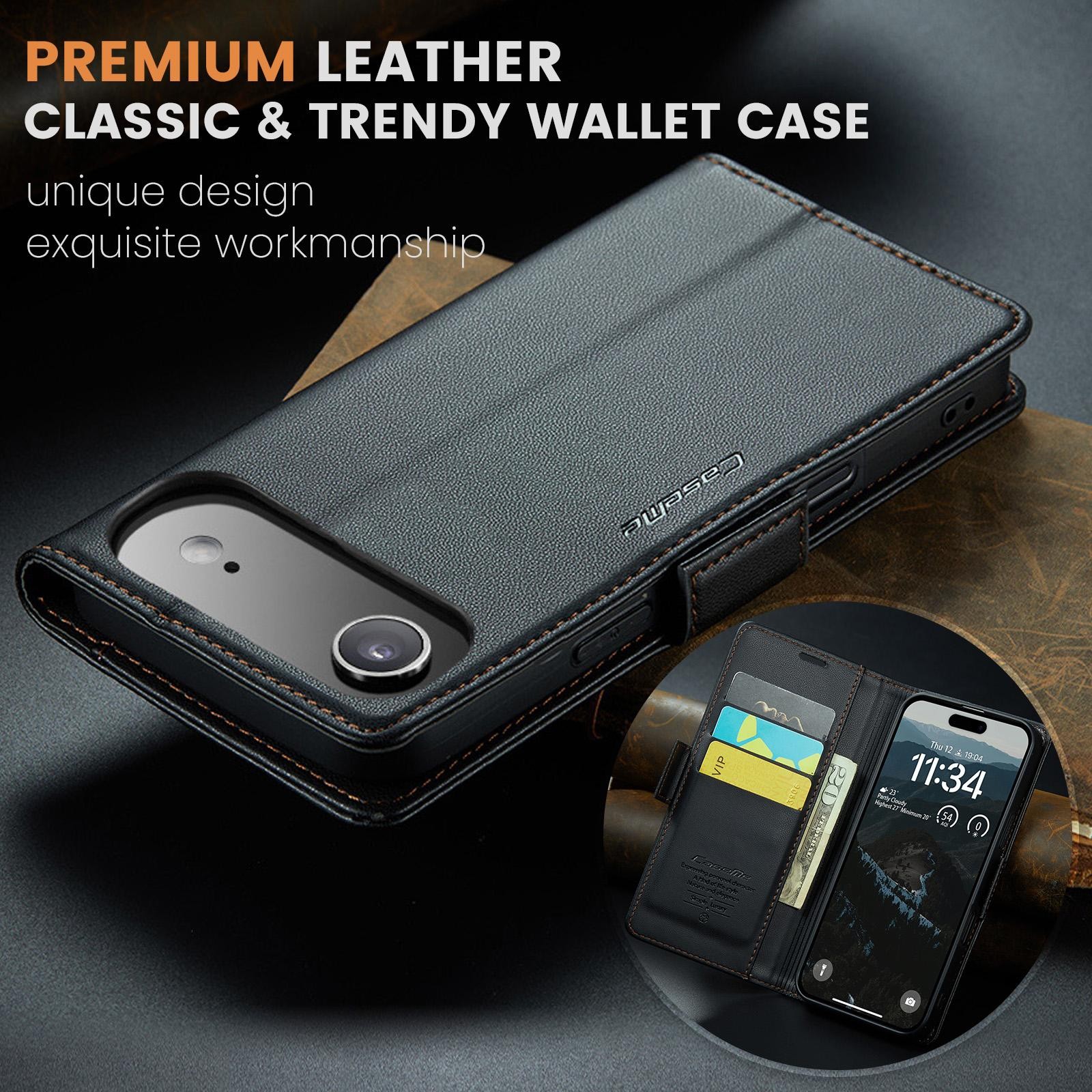 CaseMe 023 iPhone 17 Air RFID Θήκη Πορτοφόλι Δερμάτινη – Black