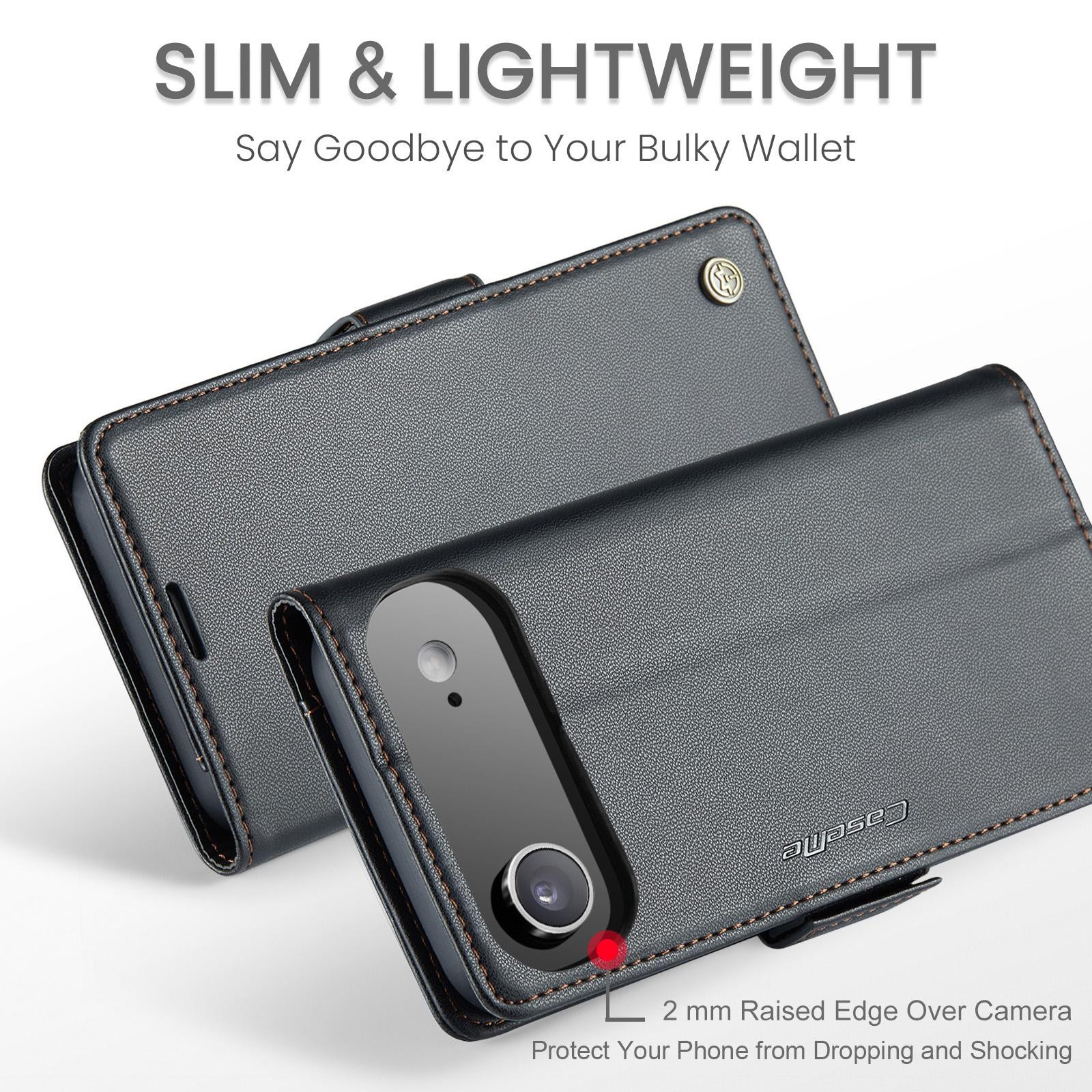 CaseMe 023 iPhone 17 Air RFID Θήκη Πορτοφόλι Δερμάτινη – Black