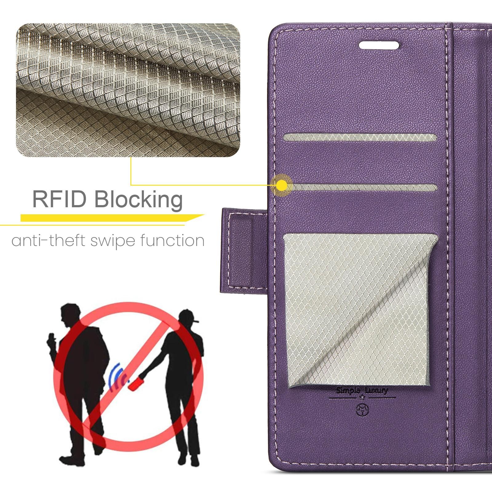 CaseMe 023 iPhone 17 Air RFID Θήκη Πορτοφόλι Δερμάτινη – Purple