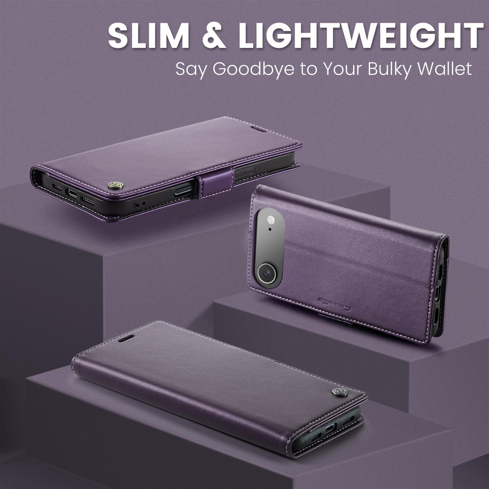 CaseMe 023 iPhone 17 Air RFID Θήκη Πορτοφόλι Δερμάτινη – Purple