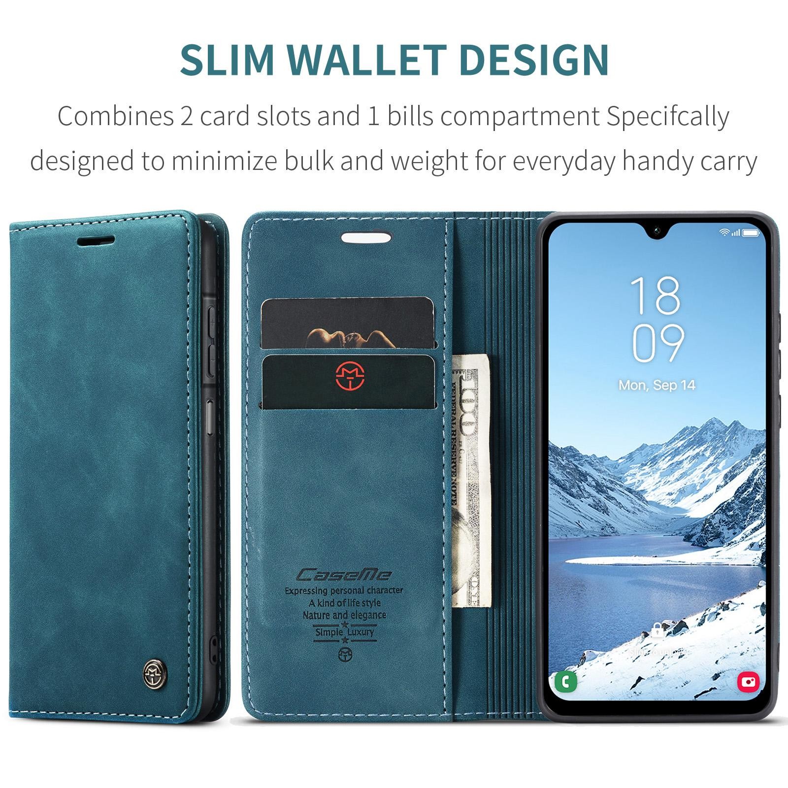 CaseMe 013 Samsung Galaxy A26 5G Retro Leather Θήκη Βιβλίο -Blue