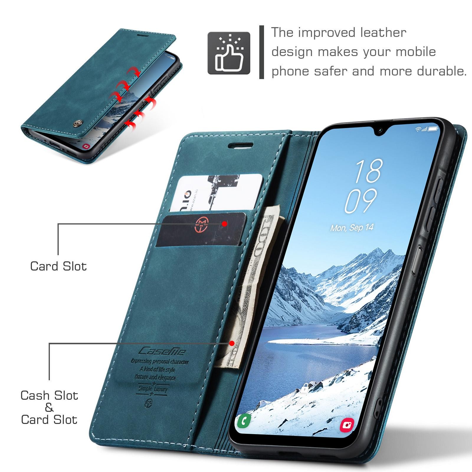 CaseMe 013 Samsung Galaxy A26 5G Retro Leather Θήκη Βιβλίο -Blue