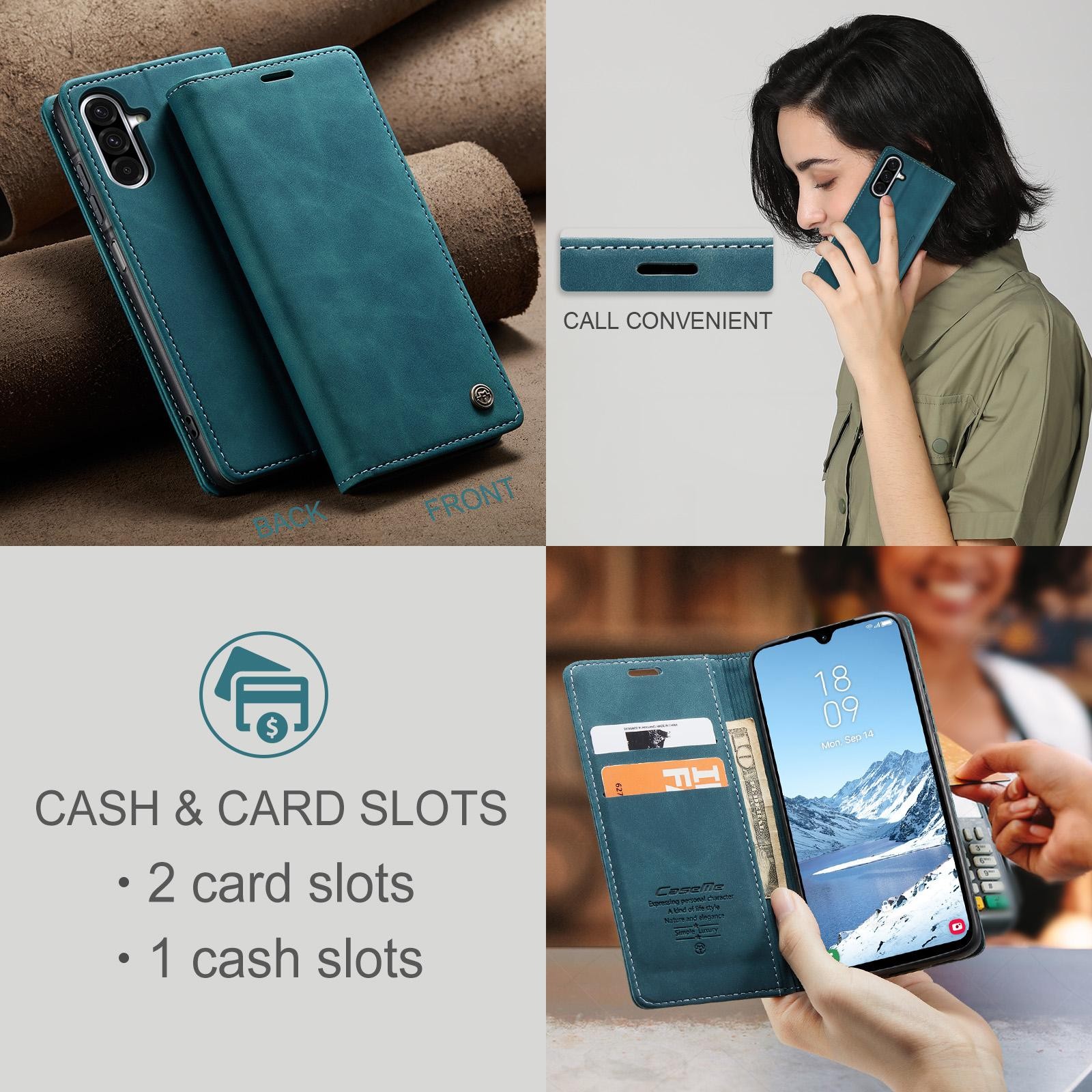 CaseMe 013 Samsung Galaxy A26 5G Retro Leather Θήκη Βιβλίο -Blue