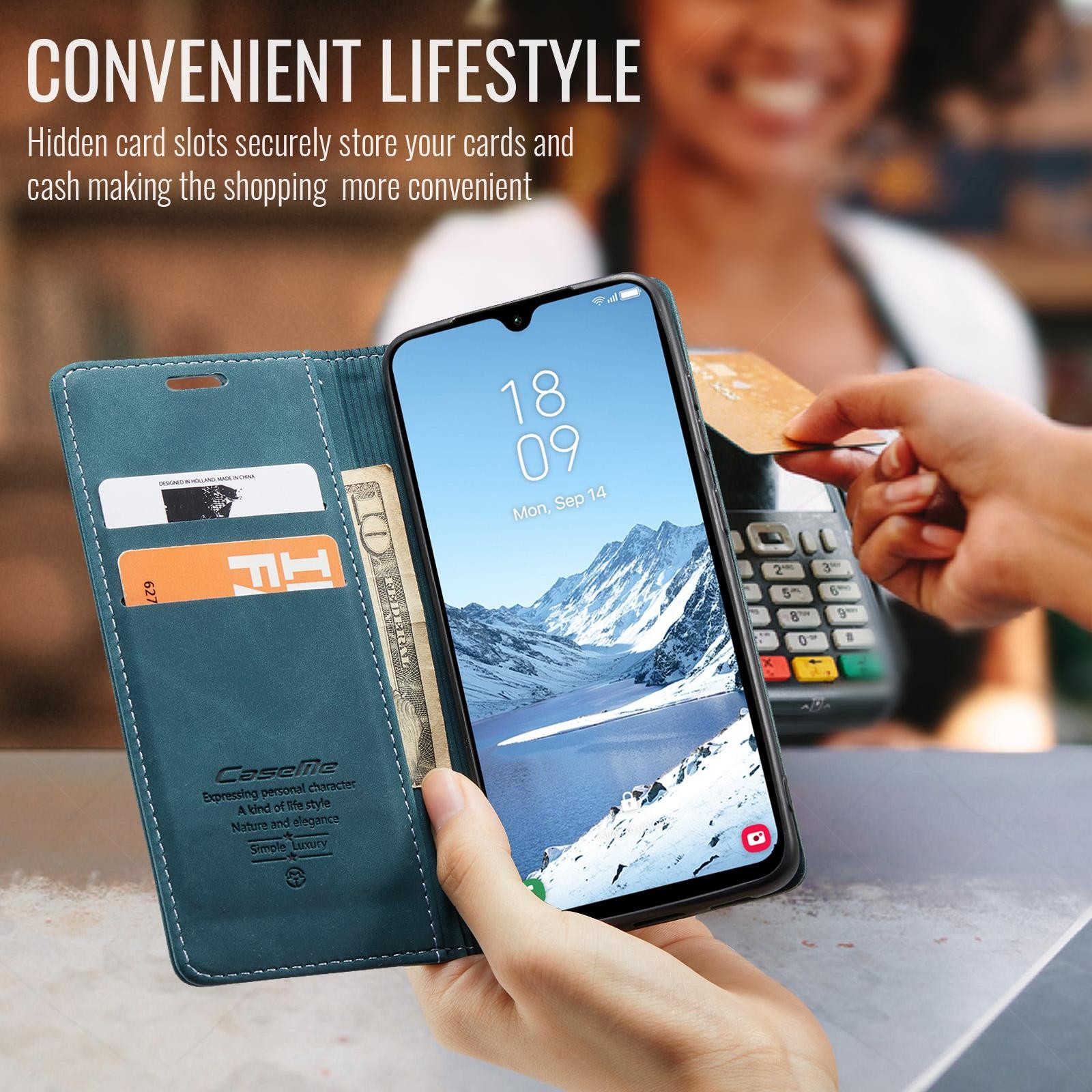 CaseMe 013 Samsung Galaxy A26 5G Retro Leather Θήκη Βιβλίο -Blue