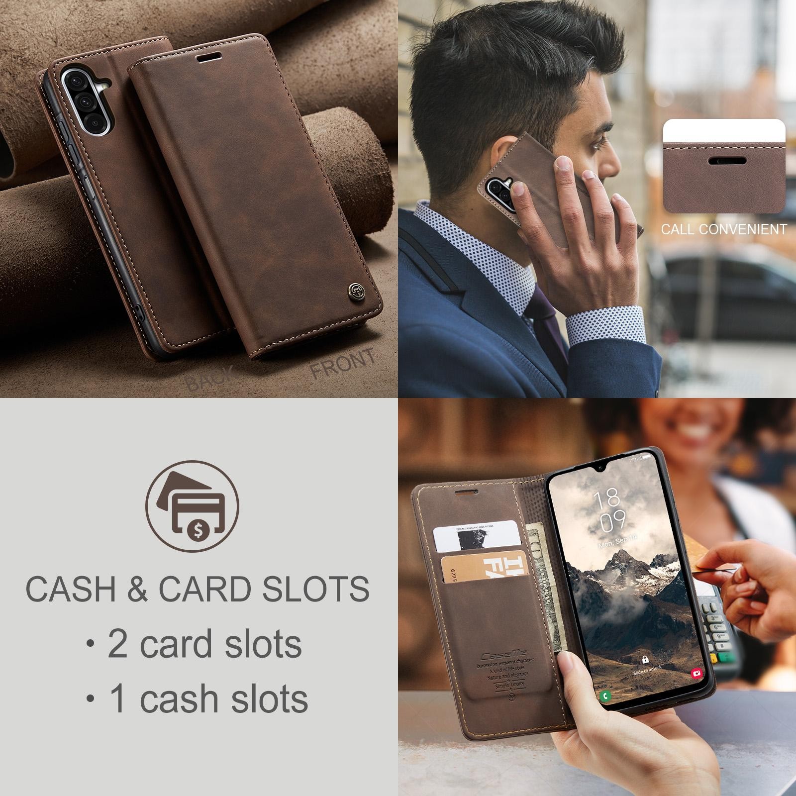 CaseMe 013 Samsung Galaxy A26 5G Retro Leather Θήκη Βιβλίο -Coffee