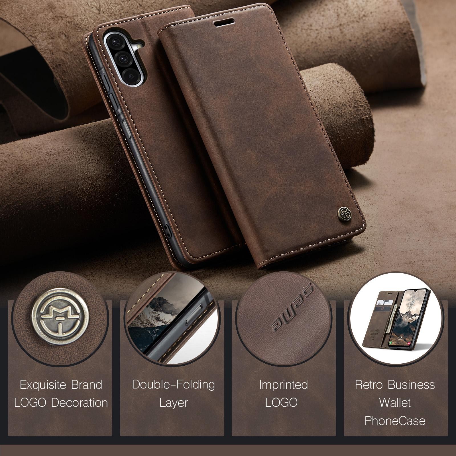 CaseMe 013 Samsung Galaxy A26 5G Retro Leather Θήκη Βιβλίο -Coffee