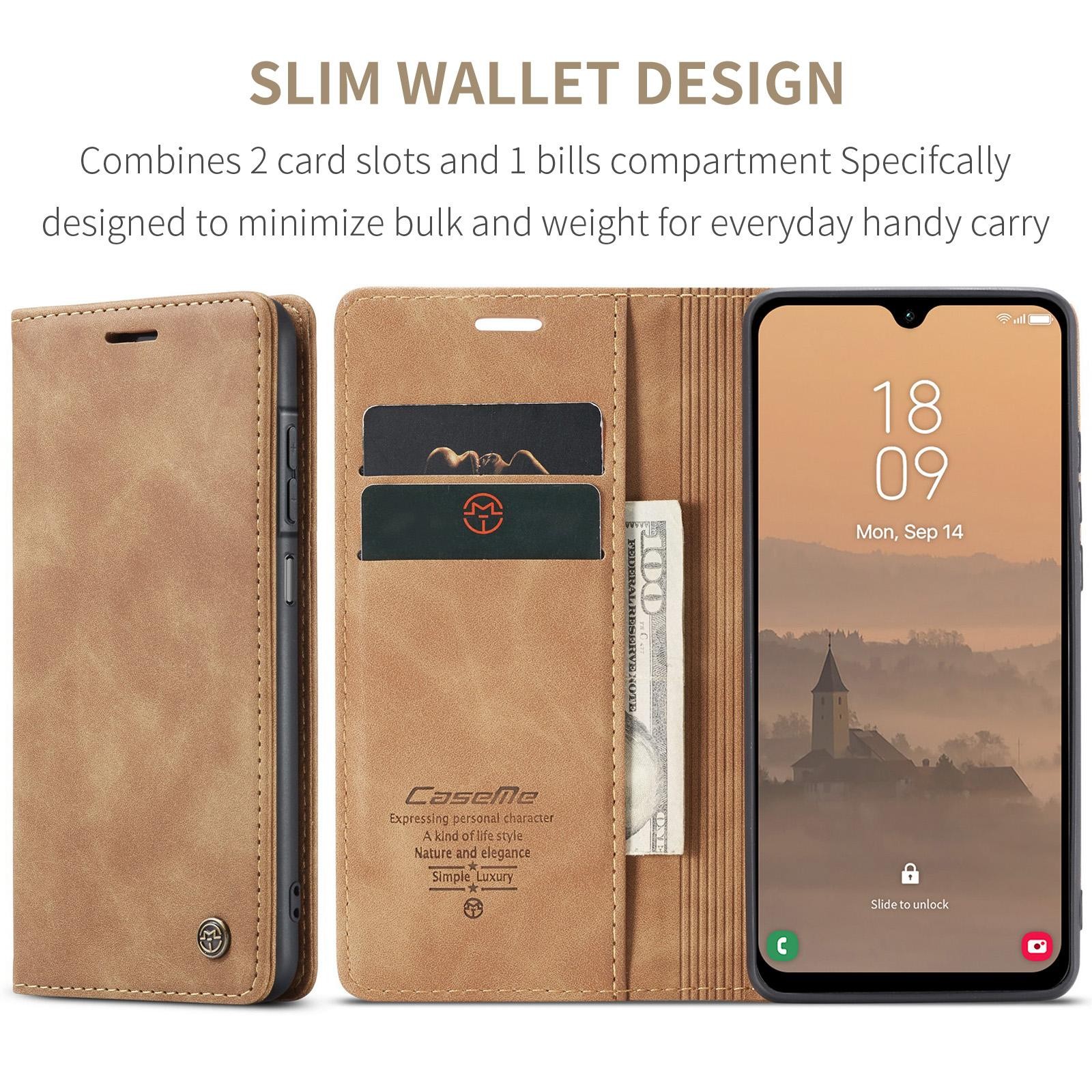 CaseMe 013 Samsung Galaxy A26 5G Retro Leather Θήκη Βιβλίο–Brown