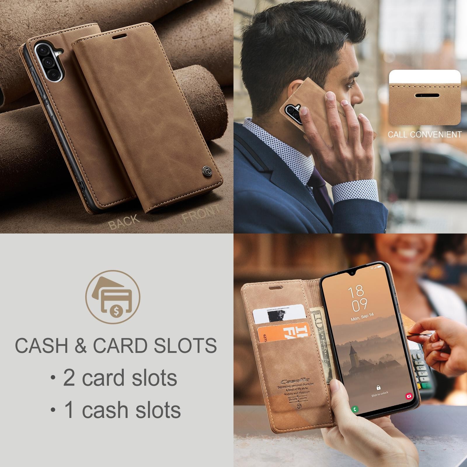CaseMe 013 Samsung Galaxy A26 5G Retro Leather Θήκη Βιβλίο–Brown