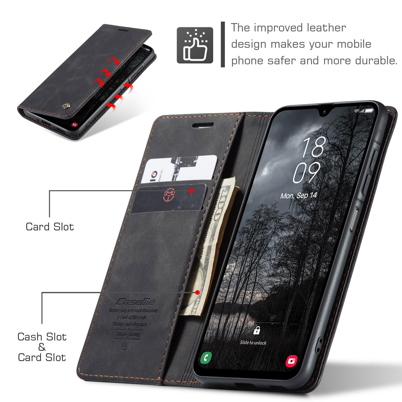 CaseMe 013 Samsung Galaxy A26 5G Retro Leather Θήκη Βιβλίο - Black