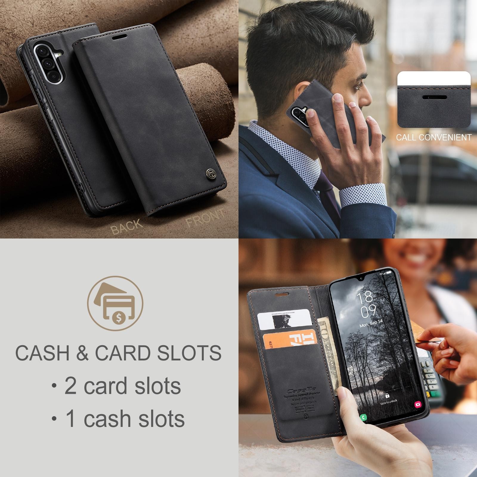 CaseMe 013 Samsung Galaxy A26 5G Retro Leather Θήκη Βιβλίο - Black