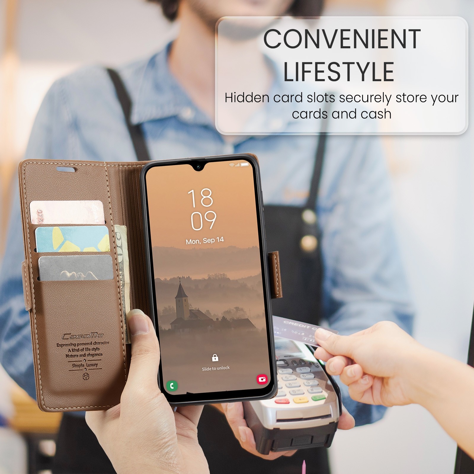 CaseMe 023 Samsung Galaxy A26 5G RFID Θήκη Πορτοφόλι Δερμάτινη – Brown
