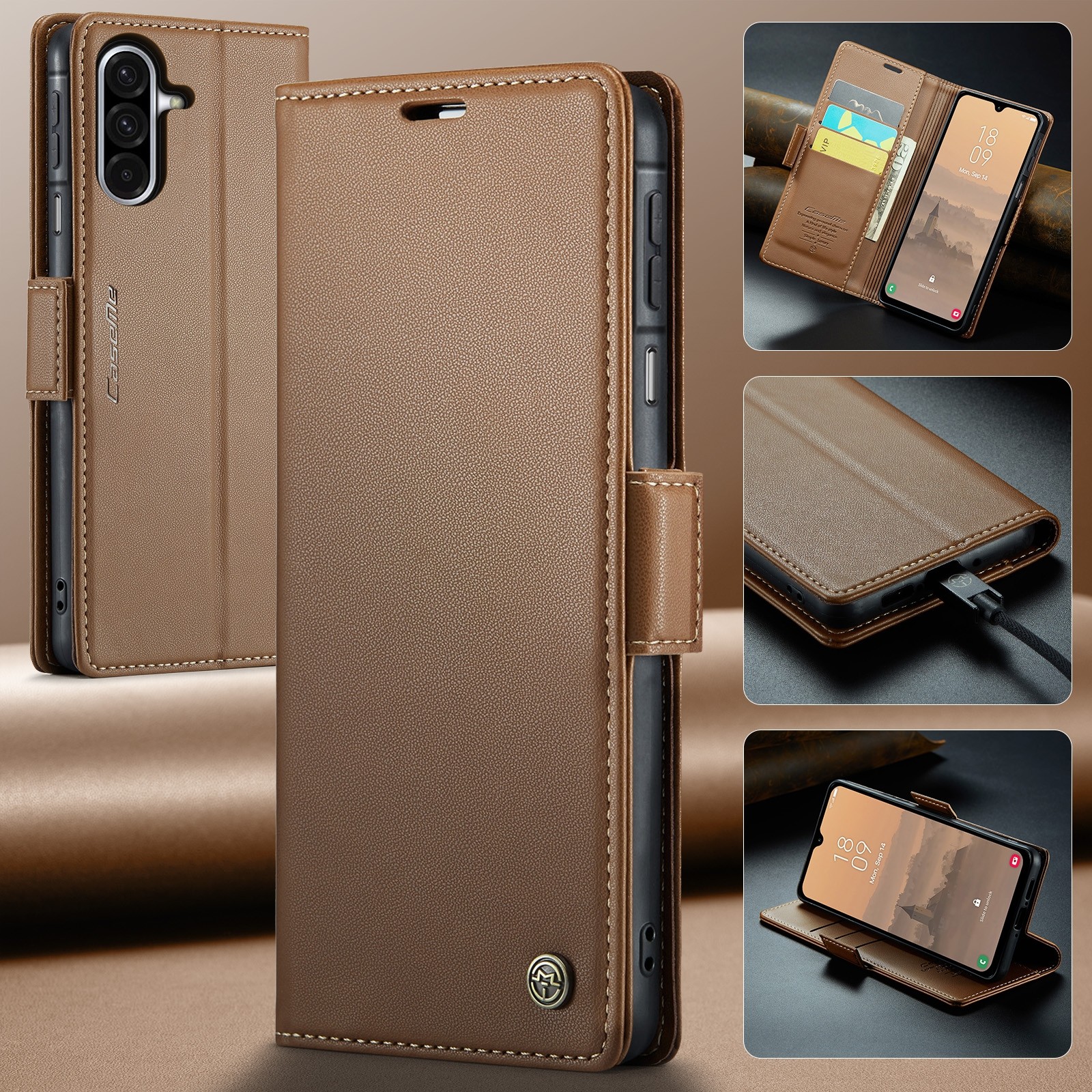 CaseMe 023 Samsung Galaxy A26 5G RFID Θήκη Πορτοφόλι Δερμάτινη – Brown