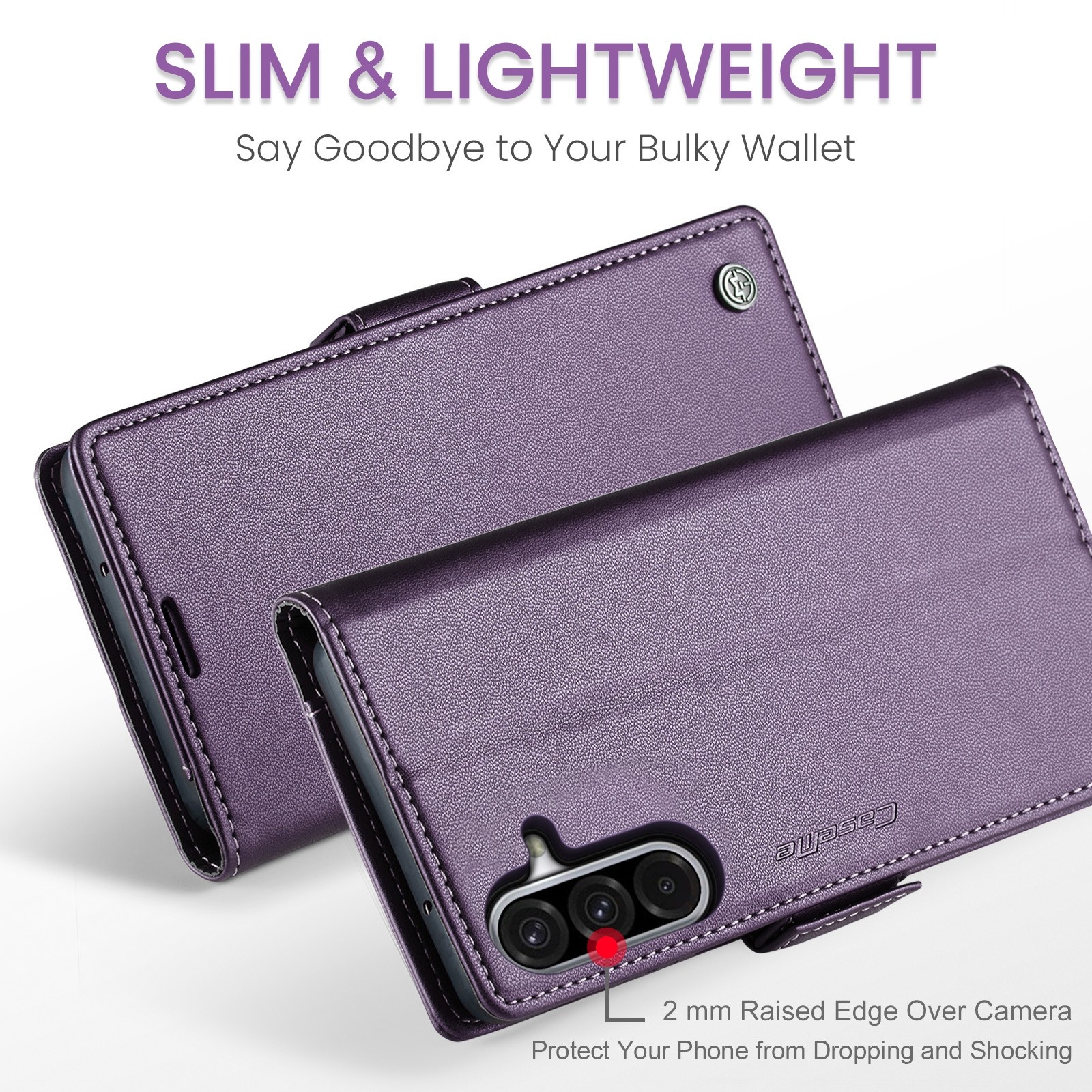 CaseMe 023 Samsung Galaxy A26 5G RFID Θήκη Πορτοφόλι Δερμάτινη –Purple