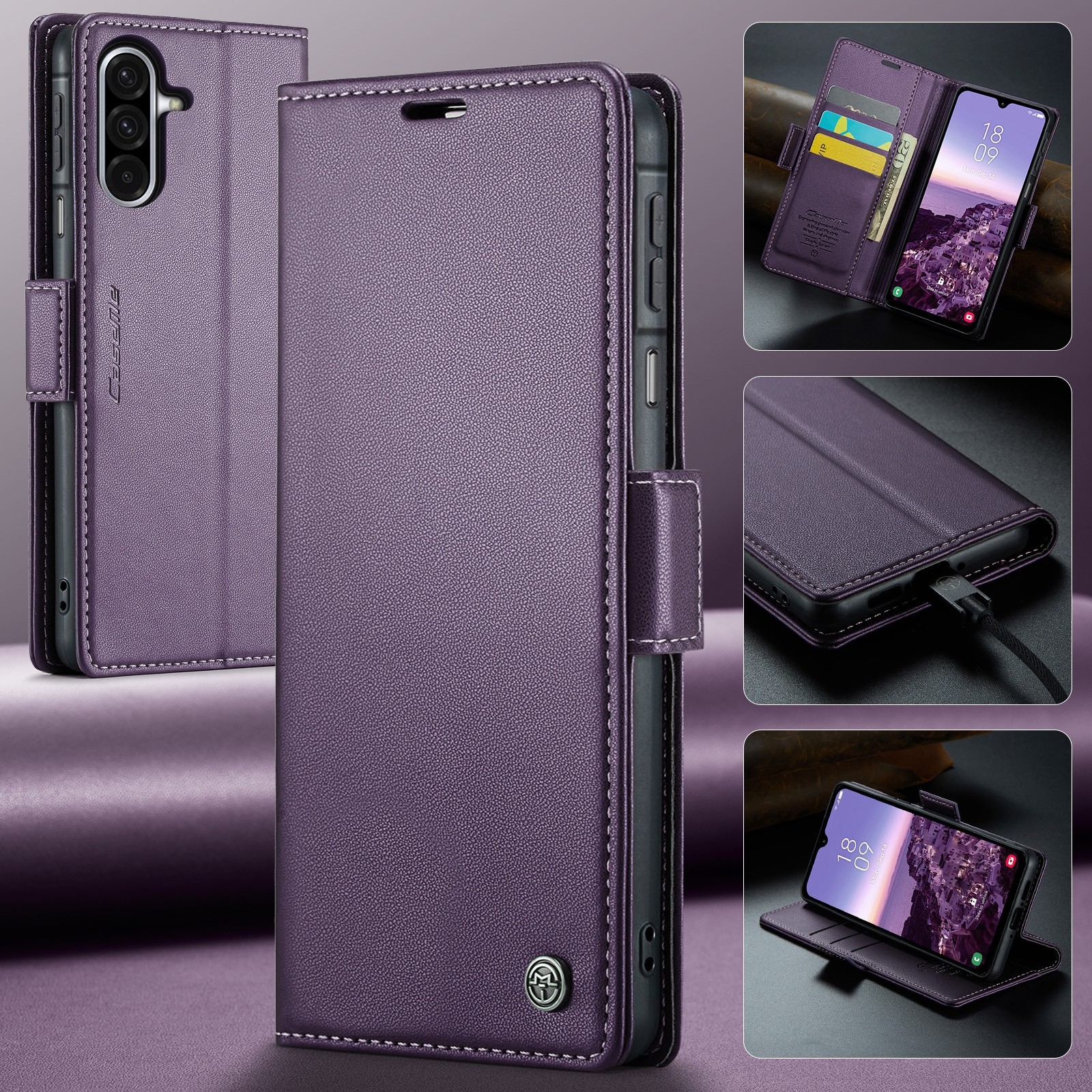 CaseMe 023 Samsung Galaxy A26 5G RFID Θήκη Πορτοφόλι Δερμάτινη –Purple