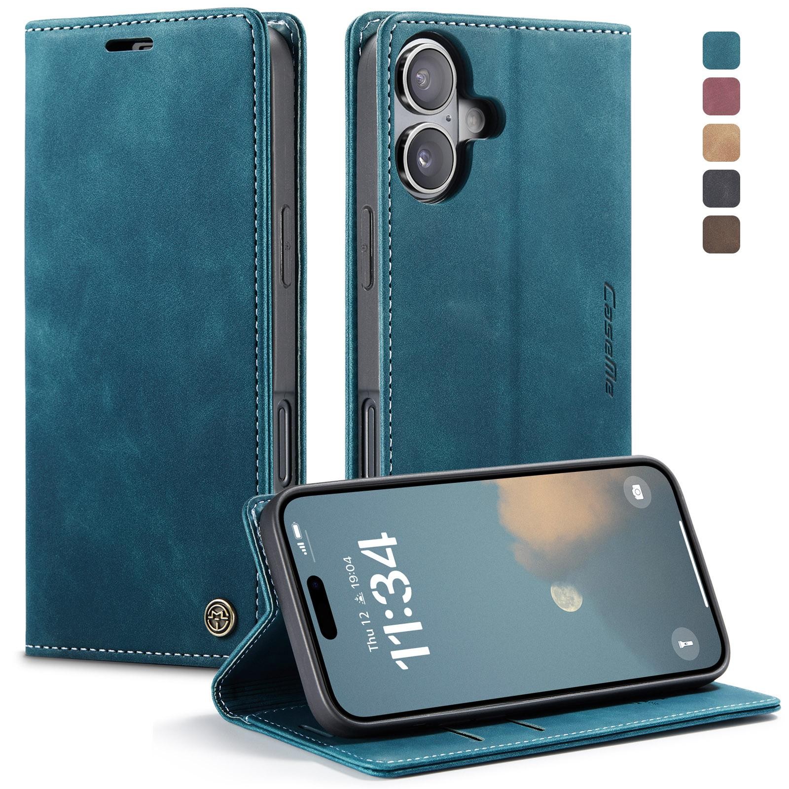CaseMe 013 iPhone 17 Retro Leather Θήκη Βιβλίο - Blue