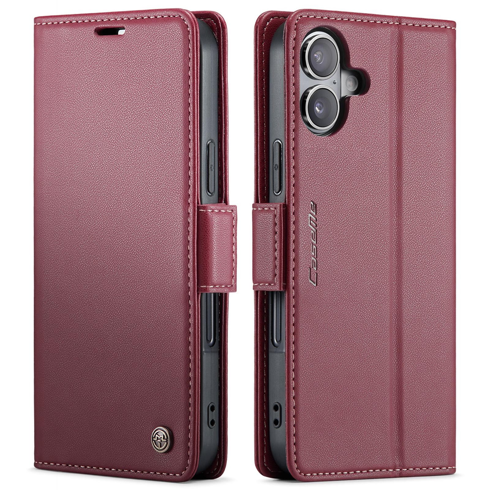 CaseMe 023 iPhone 17 RFID Θήκη Πορτοφόλι Δερμάτινη – Red