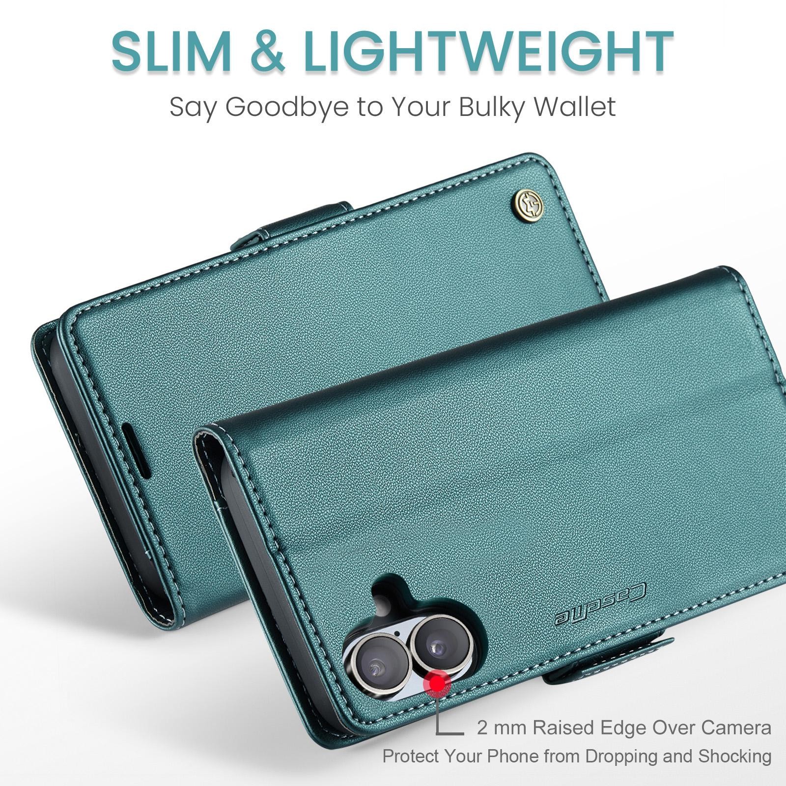 CaseMe 023 iPhone 17 RFID Θήκη Πορτοφόλι Δερμάτινη –Green