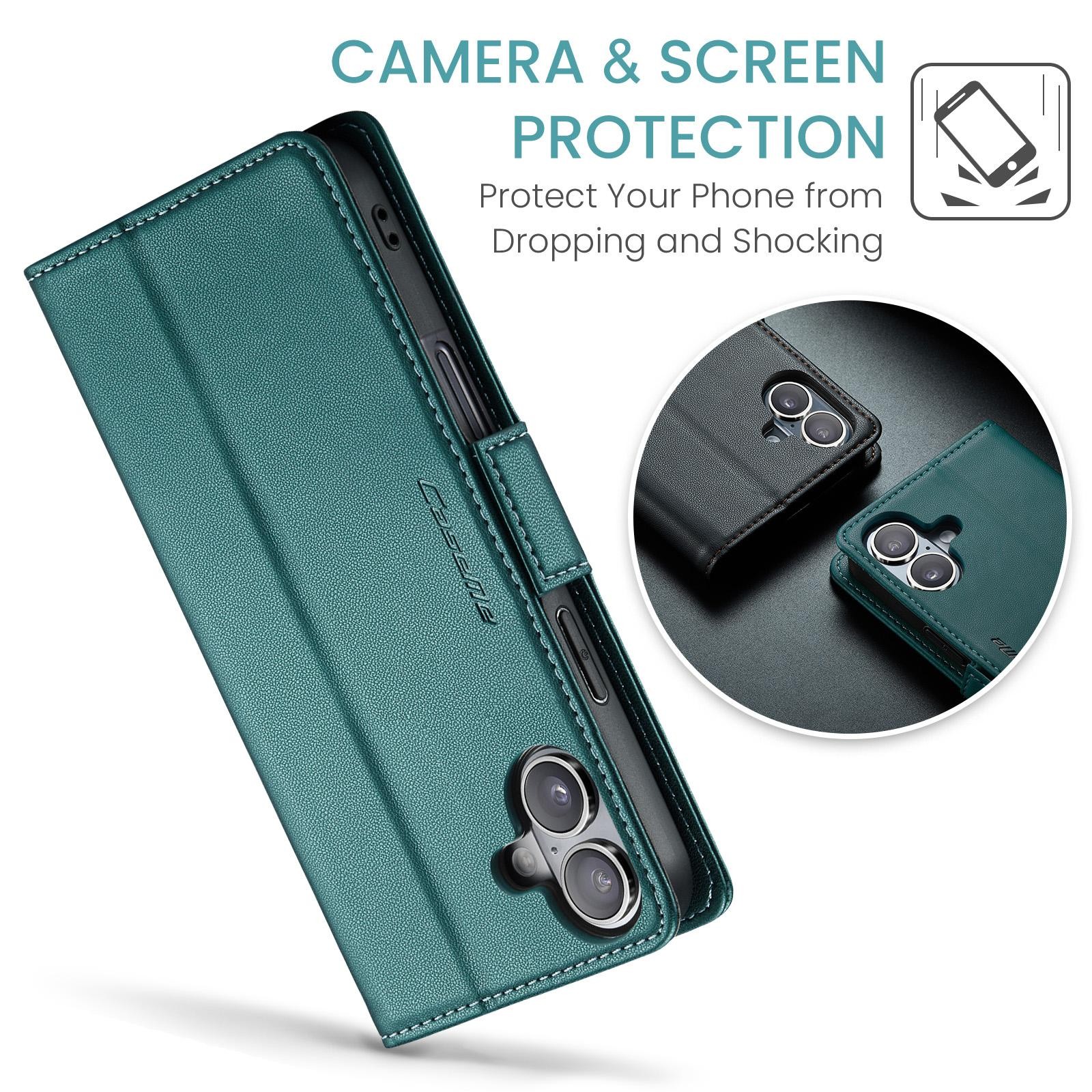 CaseMe 023 iPhone 17 RFID Θήκη Πορτοφόλι Δερμάτινη –Green