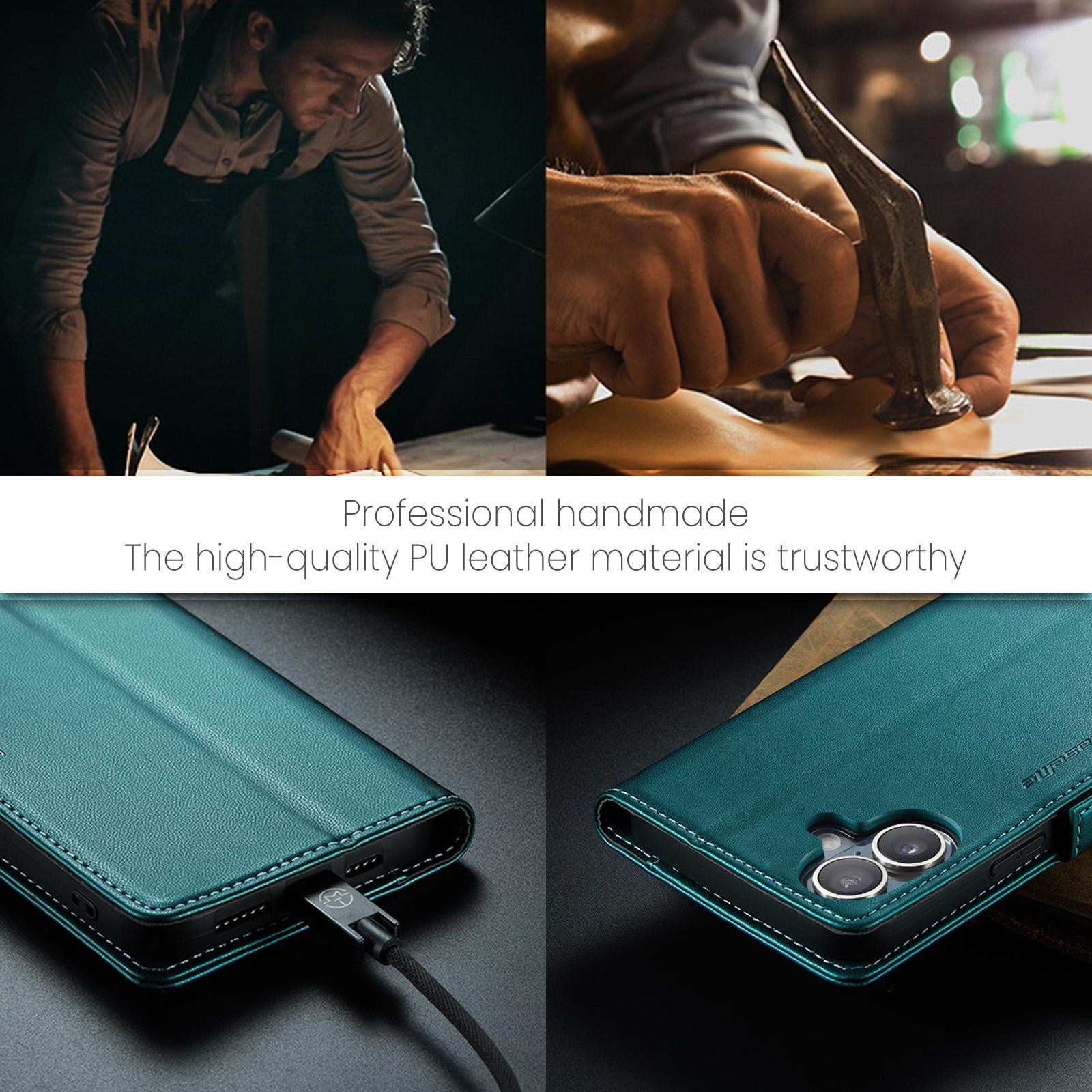 CaseMe 023 iPhone 17 RFID Θήκη Πορτοφόλι Δερμάτινη –Green