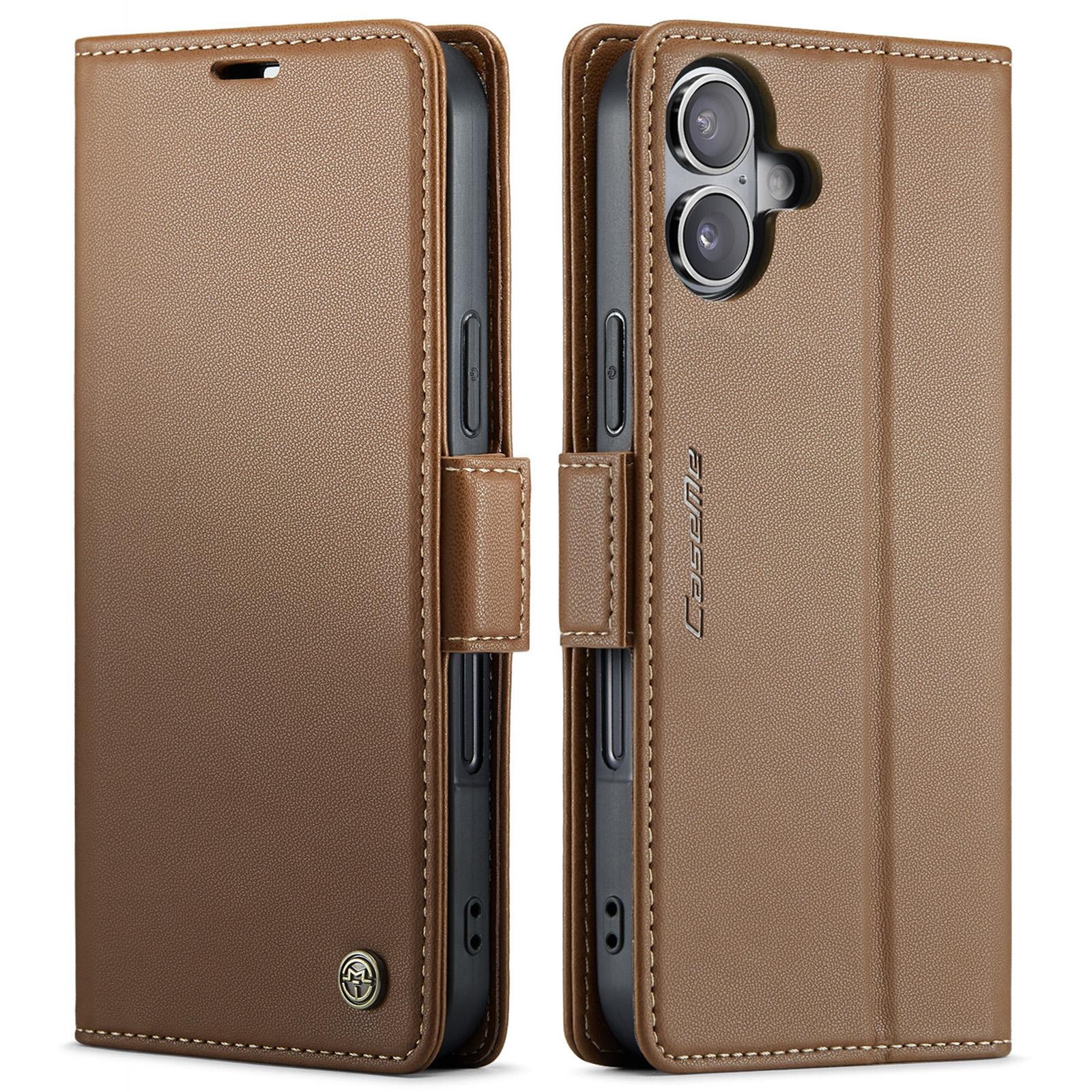 CaseMe 023 iPhone 17 RFID Θήκη Πορτοφόλι Δερμάτινη – Brown