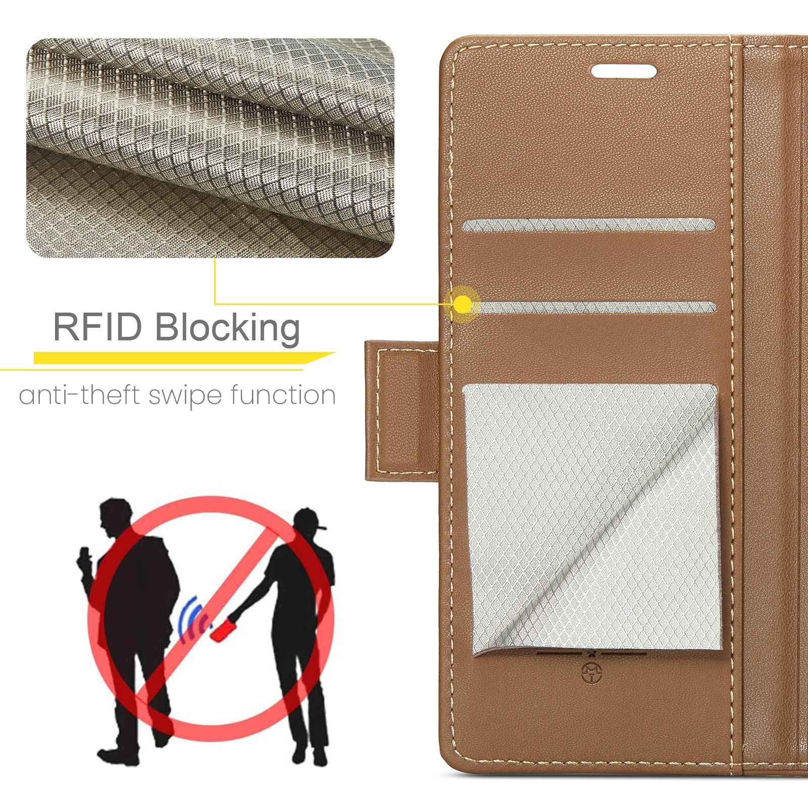 CaseMe 023 iPhone 17 RFID Θήκη Πορτοφόλι Δερμάτινη – Brown