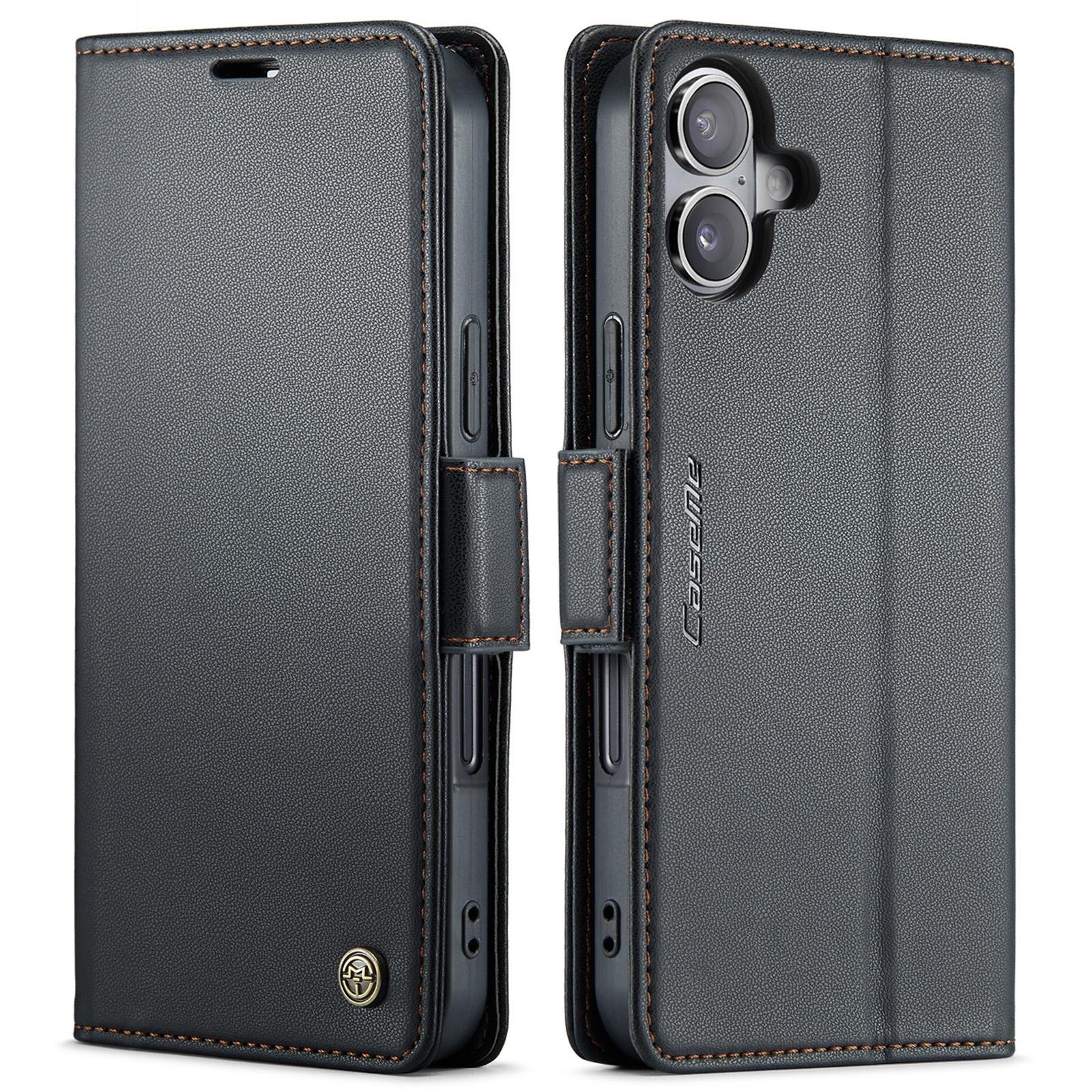 CaseMe 023 iPhone 17 RFID Θήκη Πορτοφόλι Δερμάτινη –Black