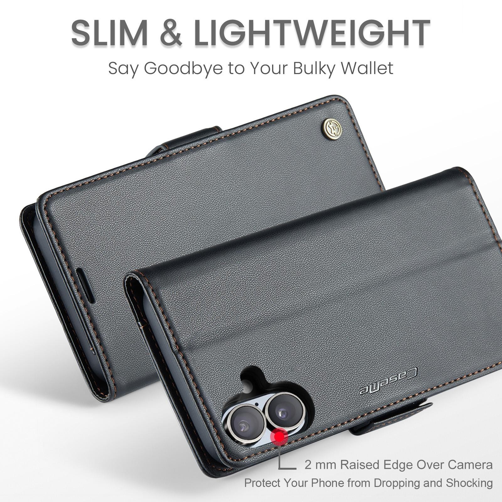 CaseMe 023 iPhone 17 RFID Θήκη Πορτοφόλι Δερμάτινη –Black
