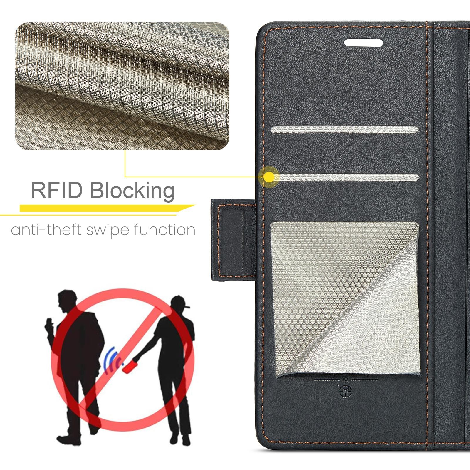 CaseMe 023 iPhone 17 RFID Θήκη Πορτοφόλι Δερμάτινη –Black