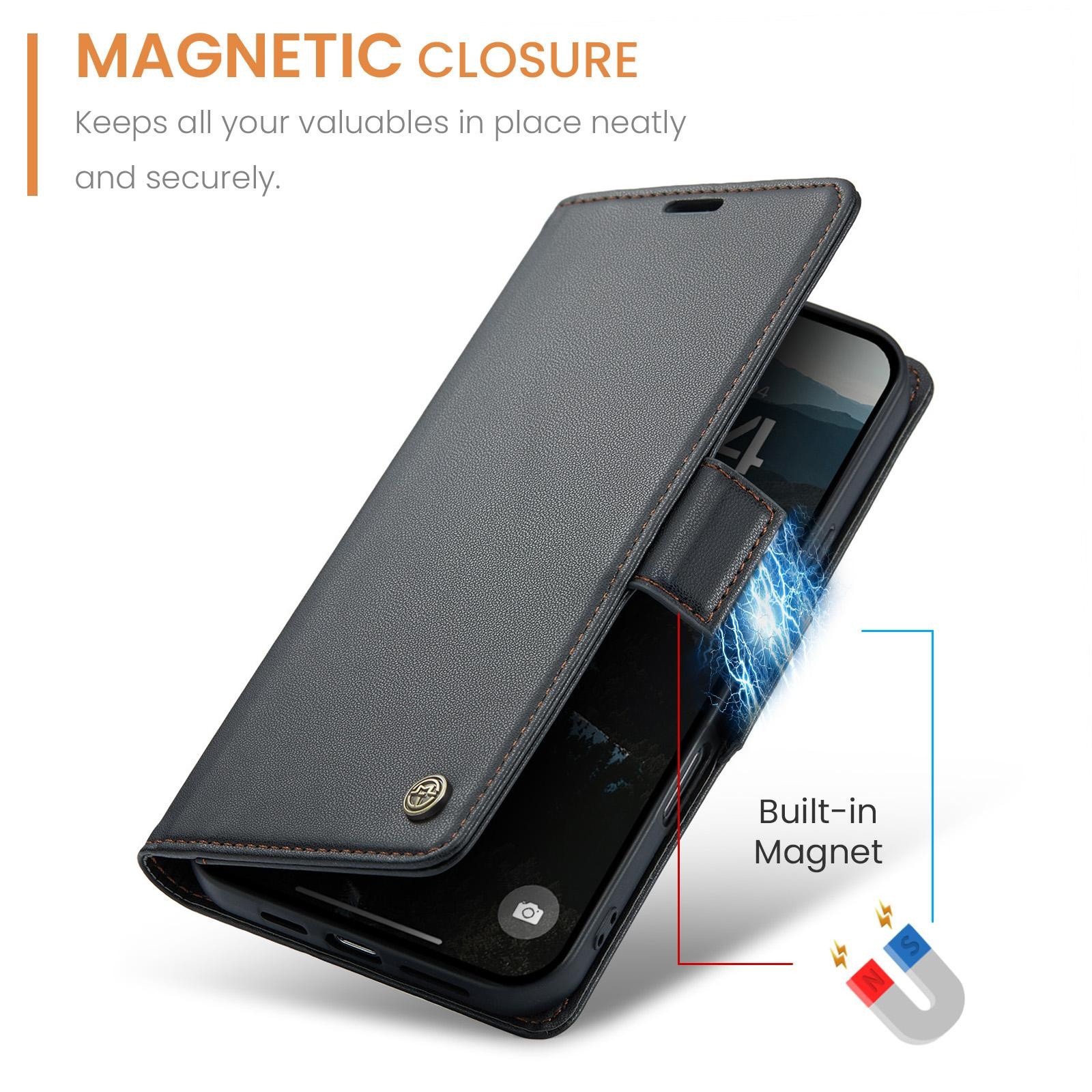 CaseMe 023 iPhone 17 RFID Θήκη Πορτοφόλι Δερμάτινη –Black