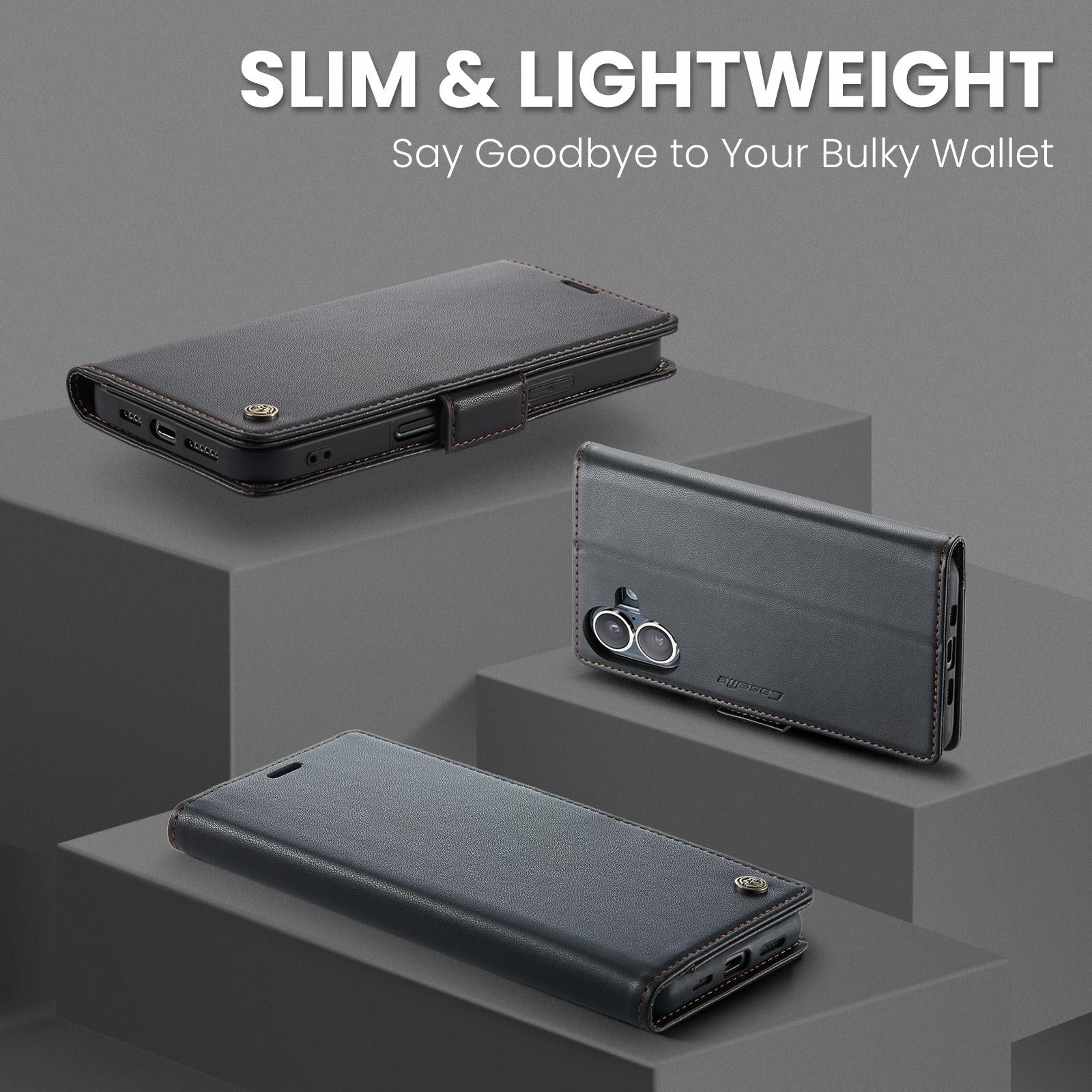 CaseMe 023 iPhone 17 RFID Θήκη Πορτοφόλι Δερμάτινη –Black