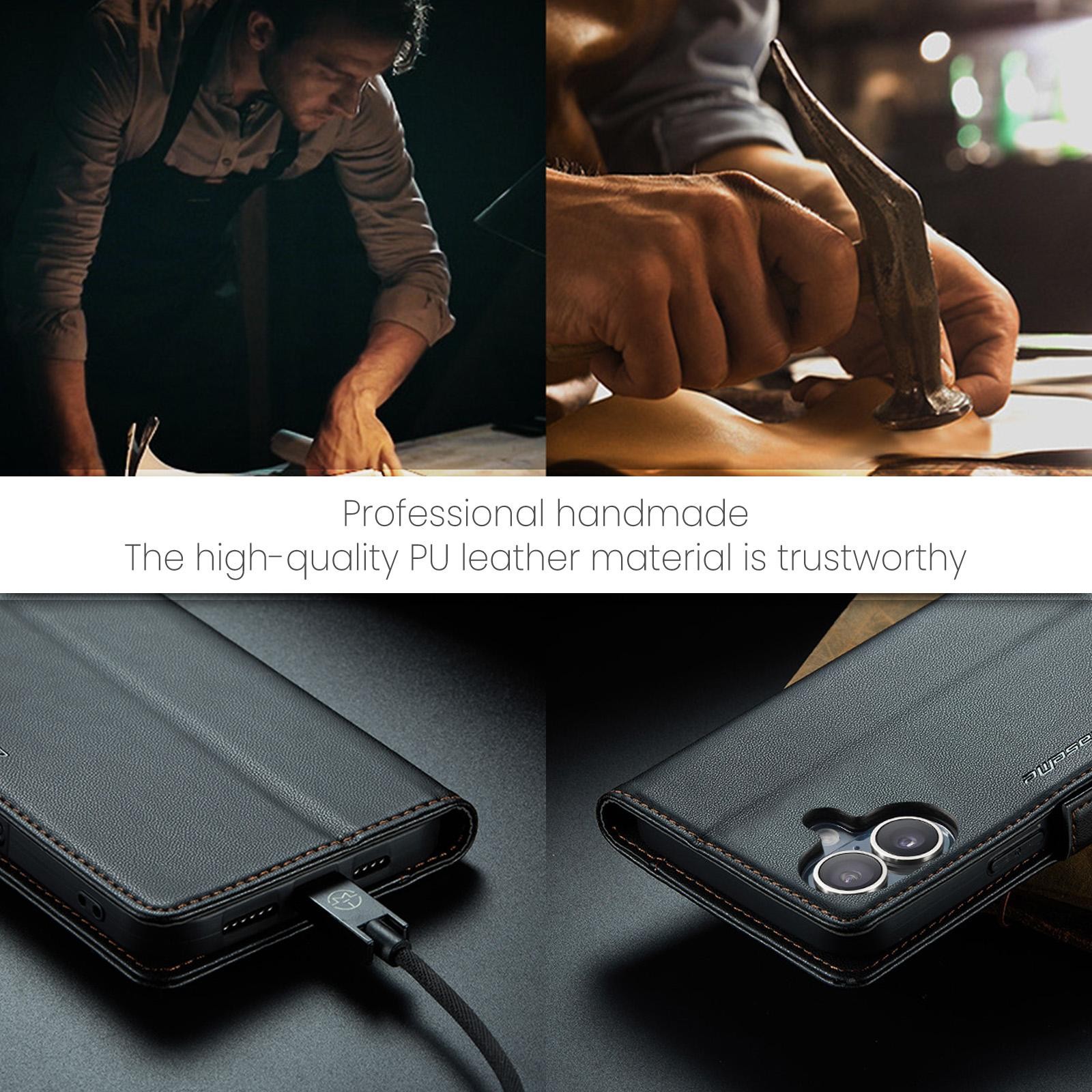 CaseMe 023 iPhone 17 RFID Θήκη Πορτοφόλι Δερμάτινη –Black