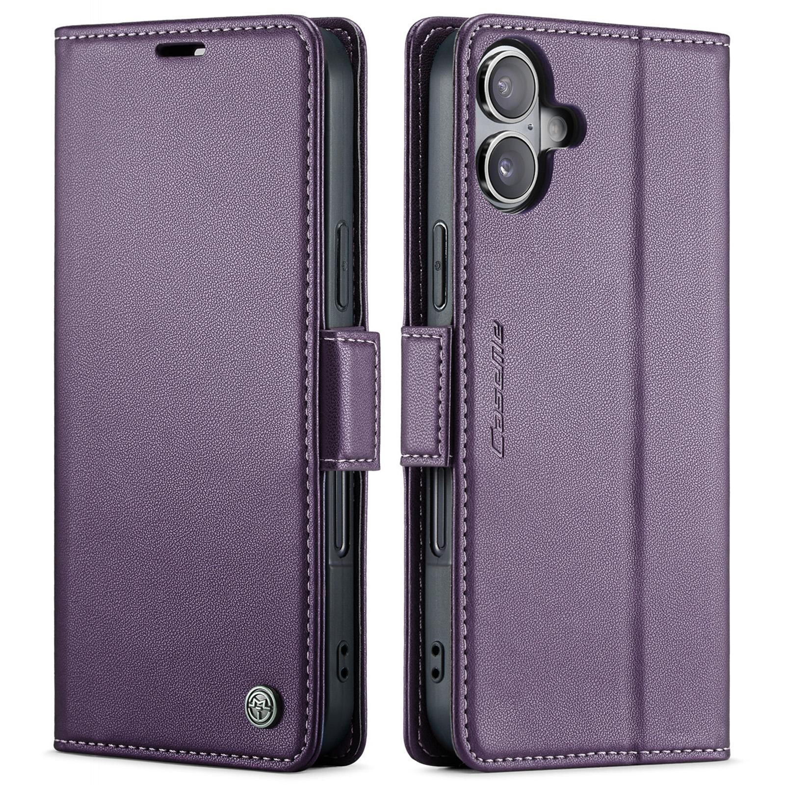 CaseMe 023 iPhone 17 RFID Θήκη Πορτοφόλι Δερμάτινη –Purple