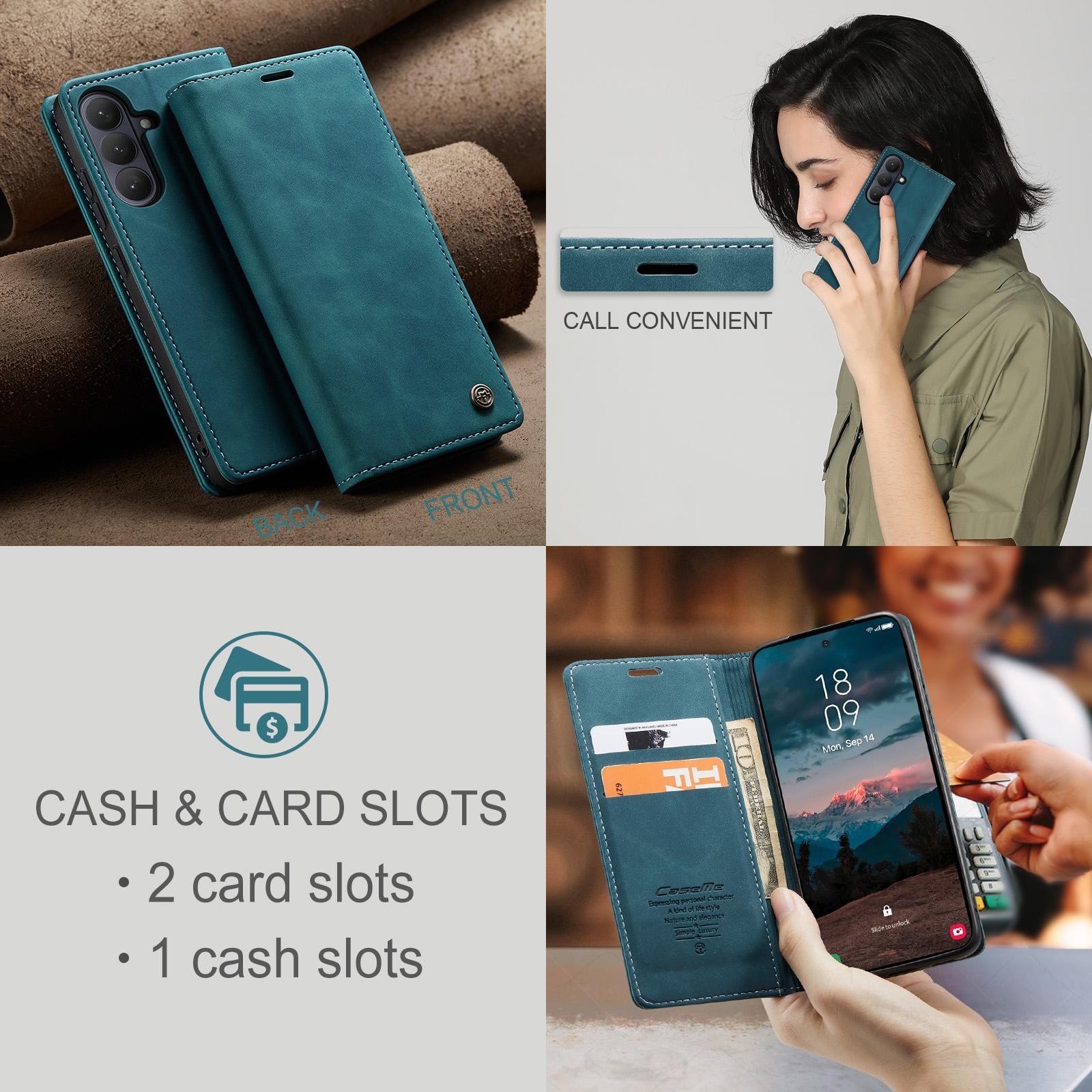 CaseMe 013 Samsung Galaxy S26 Plus 5G Retro Leather Θήκη Βιβλίο - Blue