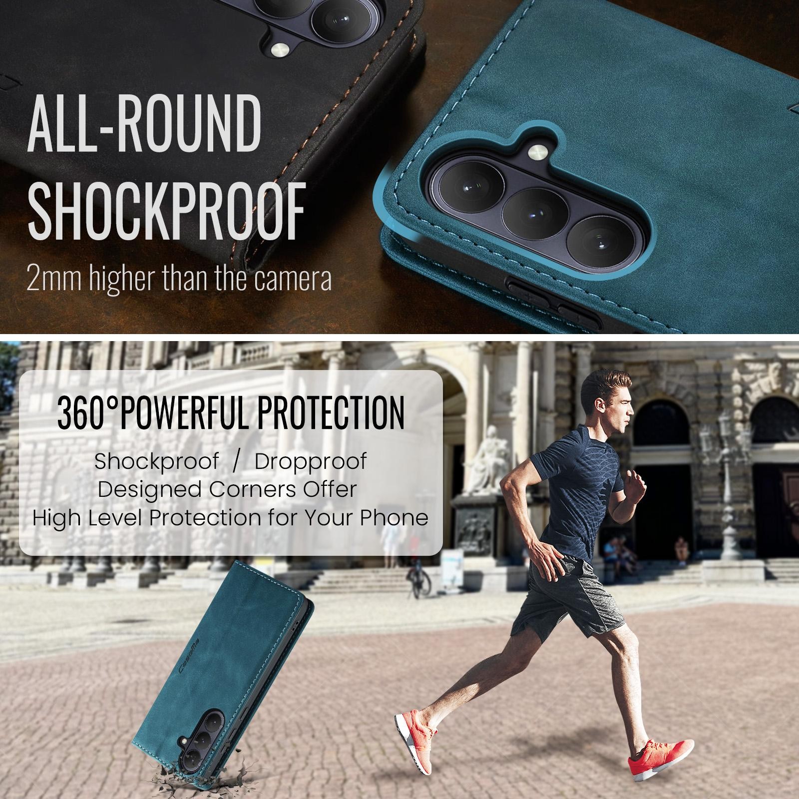 CaseMe 013 Samsung Galaxy S26 Plus 5G Retro Leather Θήκη Βιβλίο - Blue