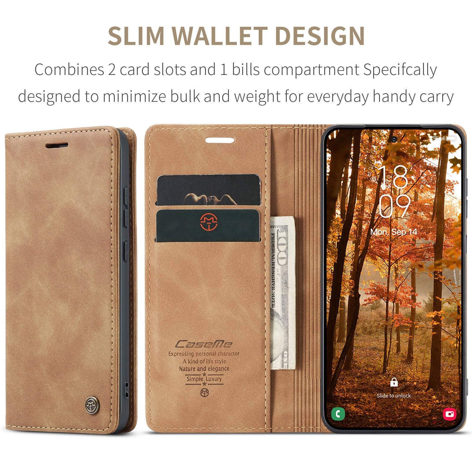 CaseMe 013 Samsung Galaxy S26 Plus 5G Retro Leather Θήκη Βιβλίο - Brown