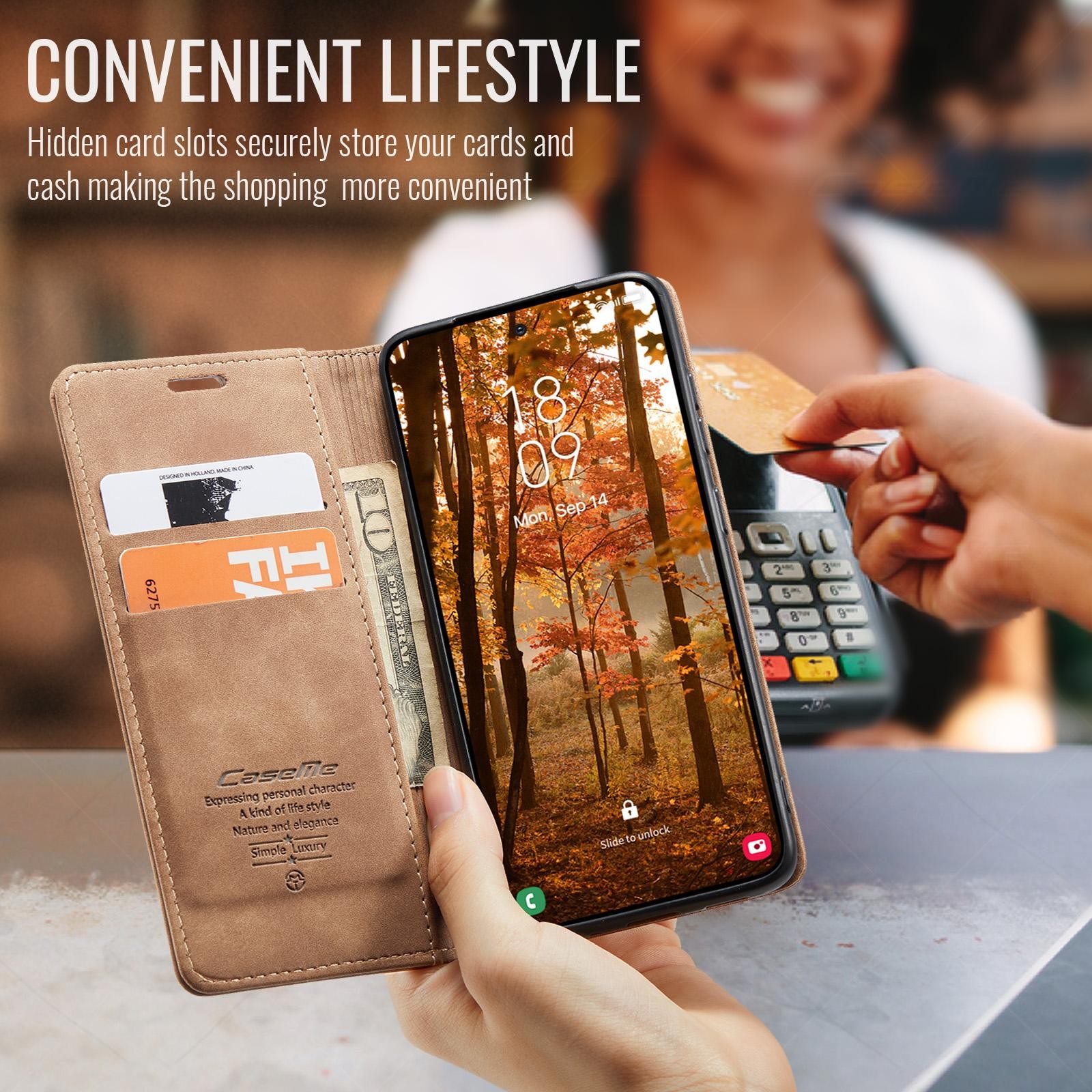 CaseMe 013 Samsung Galaxy S26 Plus 5G Retro Leather Θήκη Βιβλίο - Brown