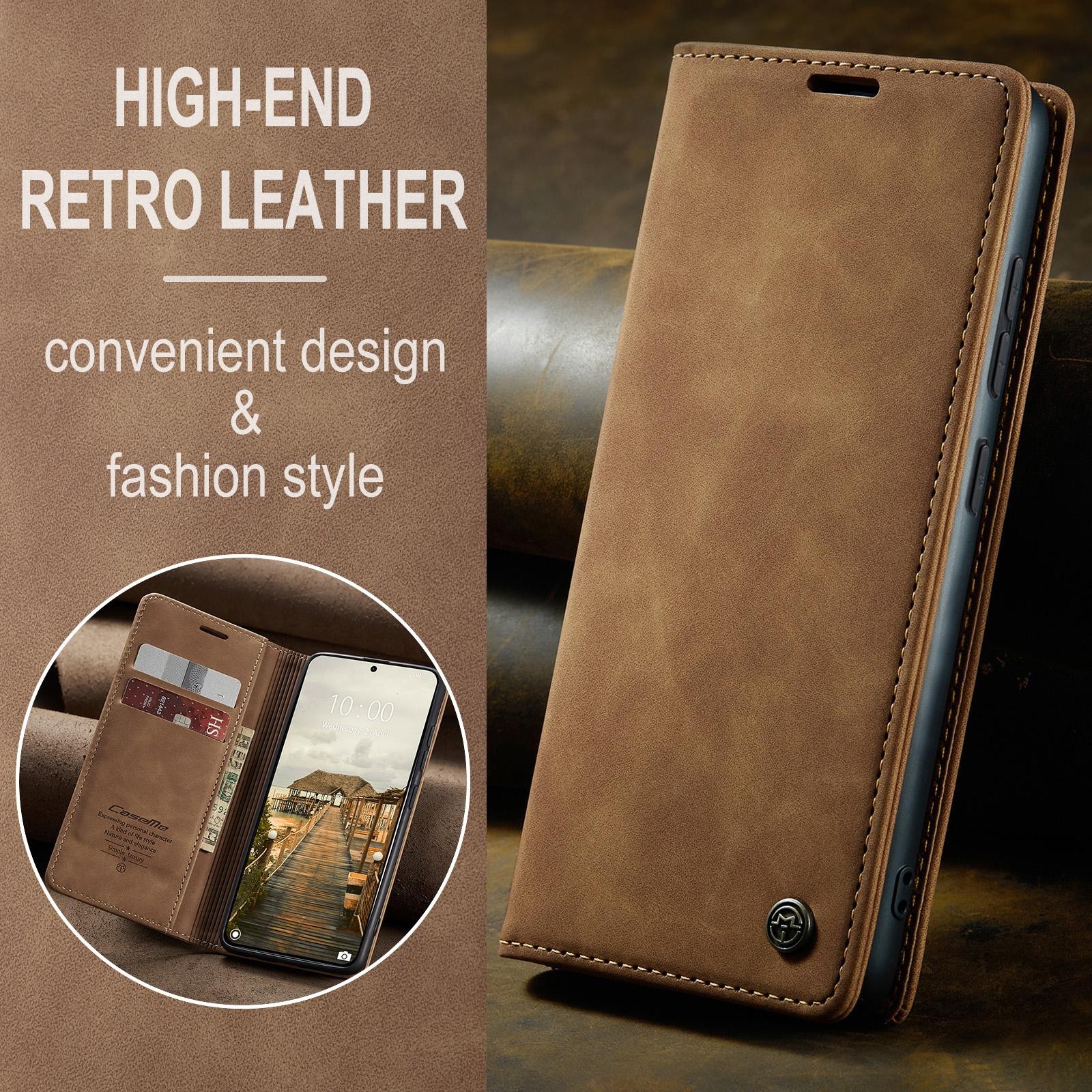 CaseMe 013 Samsung Galaxy S26 Plus 5G Retro Leather Θήκη Βιβλίο - Brown