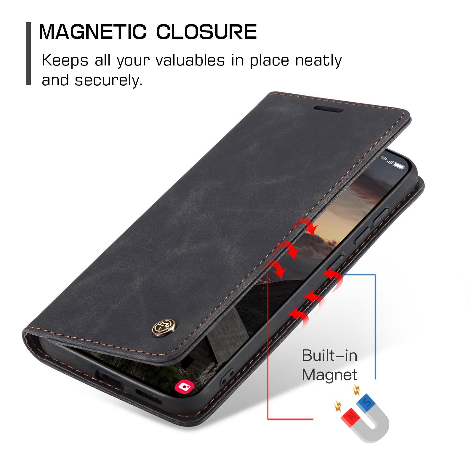 CaseMe 013 Samsung Galaxy S26 Plus 5G Retro Leather Θήκη Βιβλίο - Black