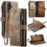 CaseMe C30 Samsung Galaxy S26 Plus 5G Card Slots Zipper Θήκη Πορτοφόλι Δερμάτινη –Brown