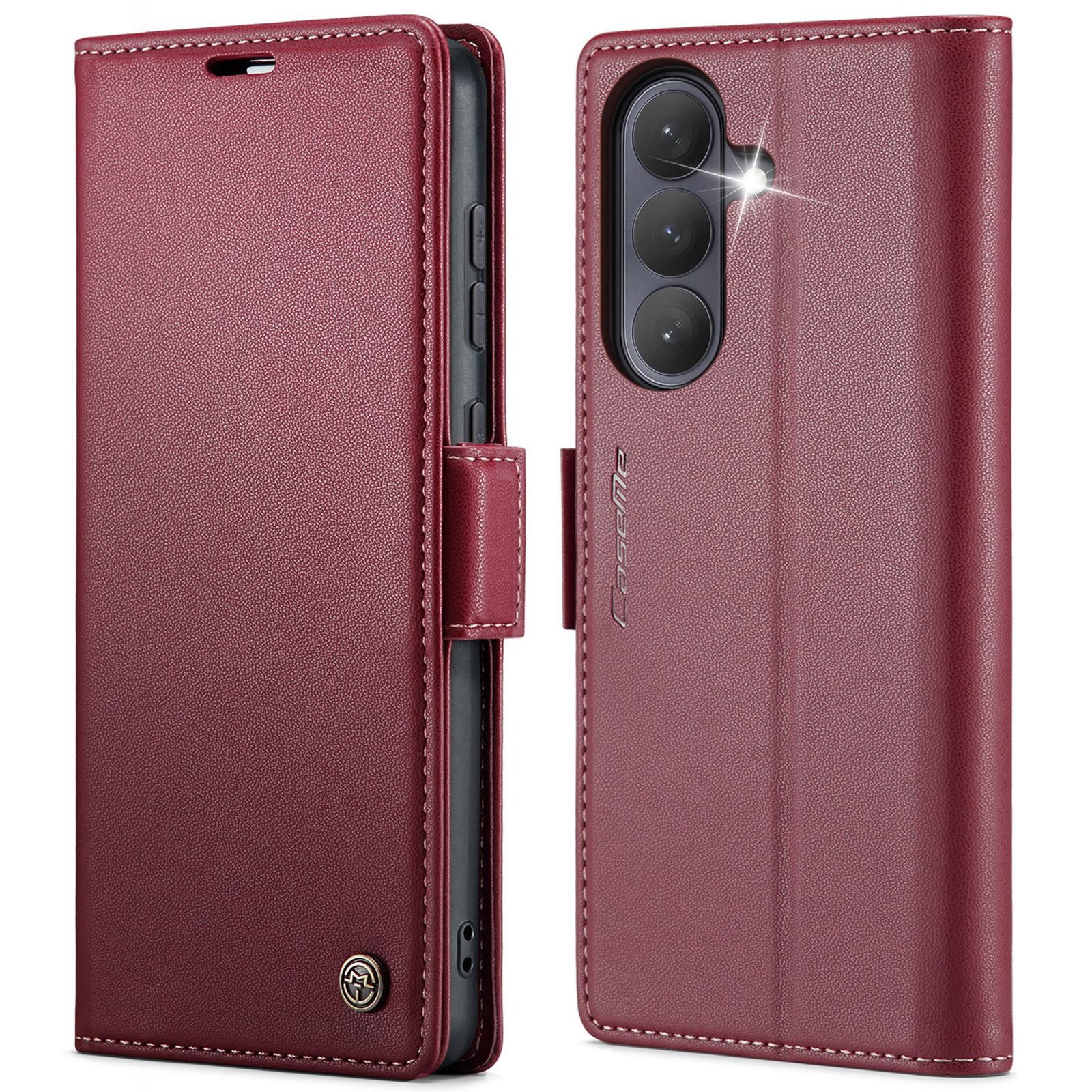 CaseMe 023 Samsung Galaxy S26 Plus 5G RFID Θήκη Πορτοφόλι Δερμάτινη –Red