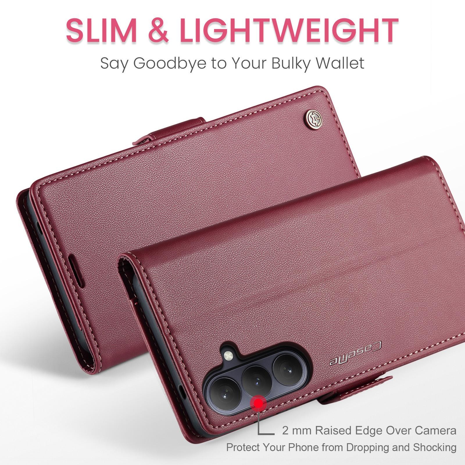 CaseMe 023 Samsung Galaxy S26 Plus 5G RFID Θήκη Πορτοφόλι Δερμάτινη –Red