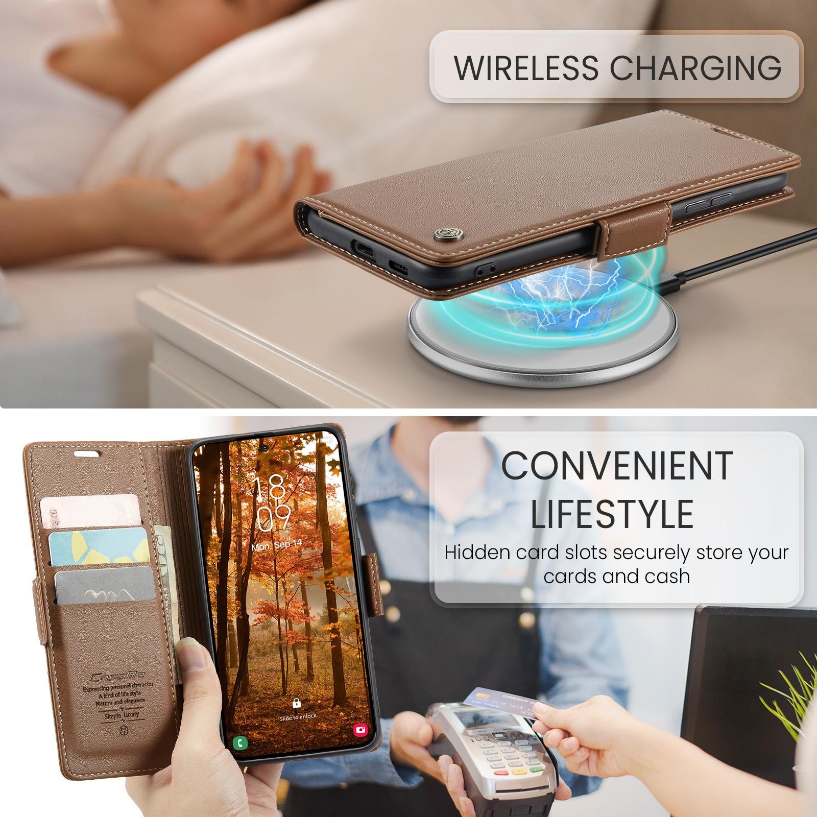 CaseMe 023 Samsung Galaxy S26 Plus 5G RFID Θήκη Πορτοφόλι Δερμάτινη – Brown