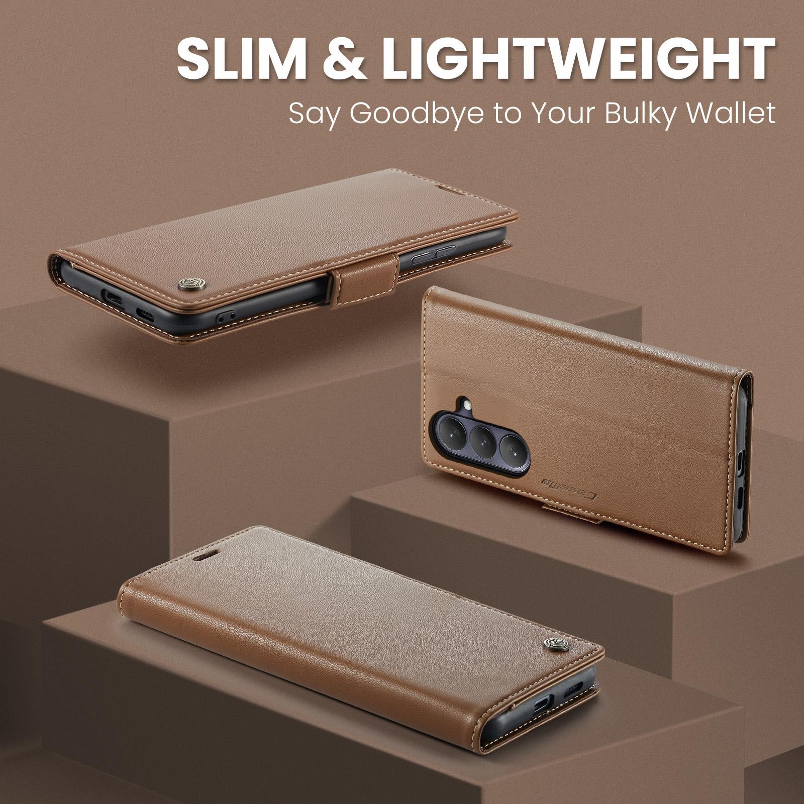 CaseMe 023 Samsung Galaxy S26 Plus 5G RFID Θήκη Πορτοφόλι Δερμάτινη – Brown